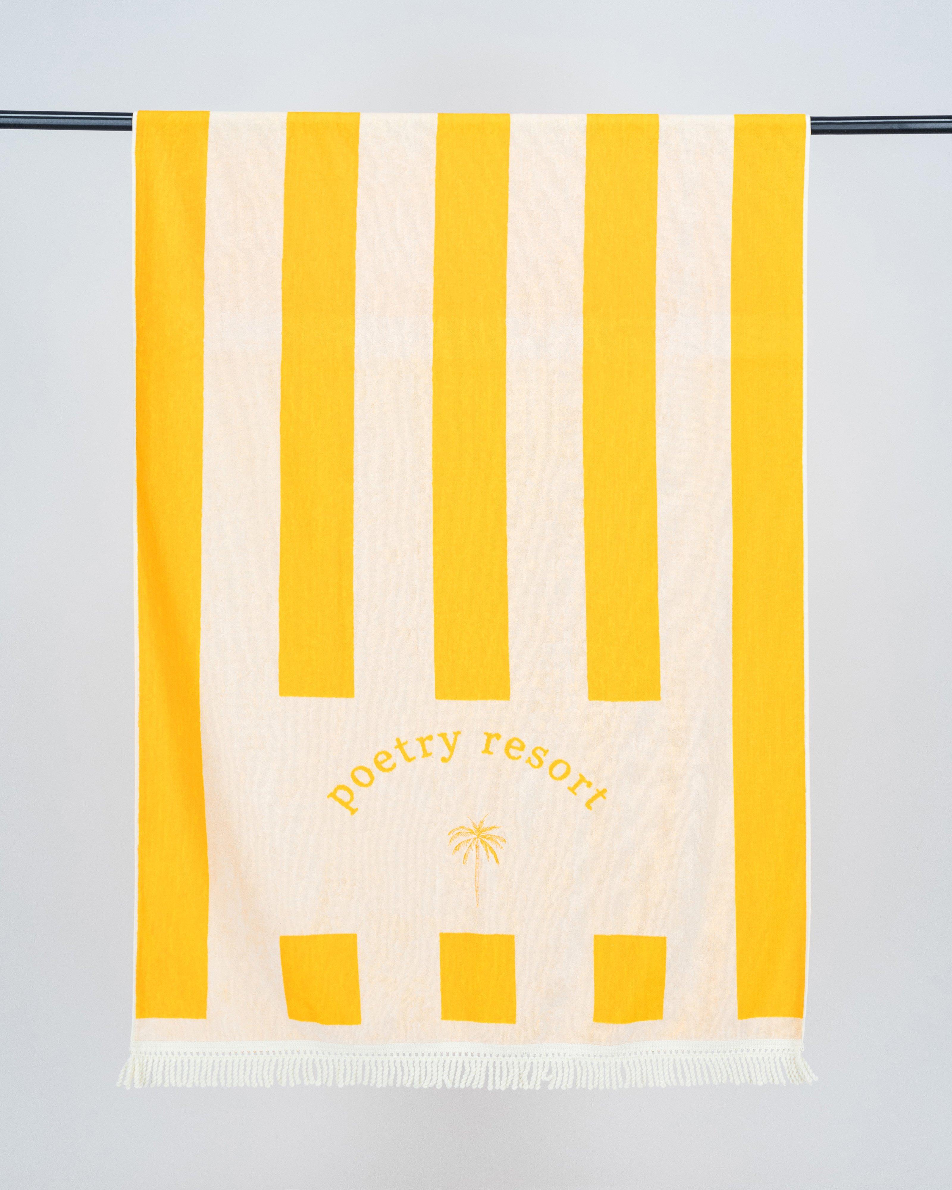 Freya Velour Beach Towel -  Yellow