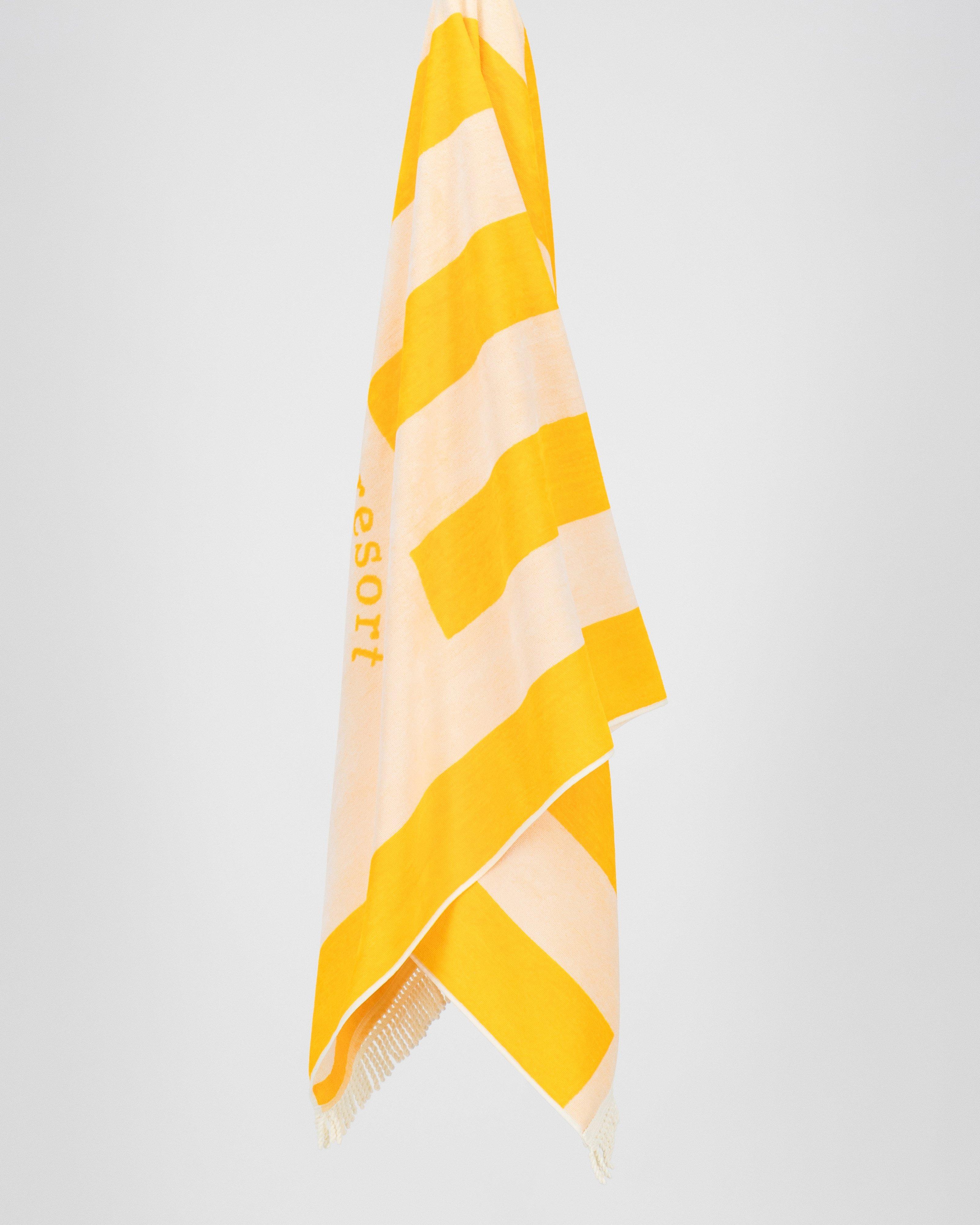 Freya Velour Beach Towel -  Yellow