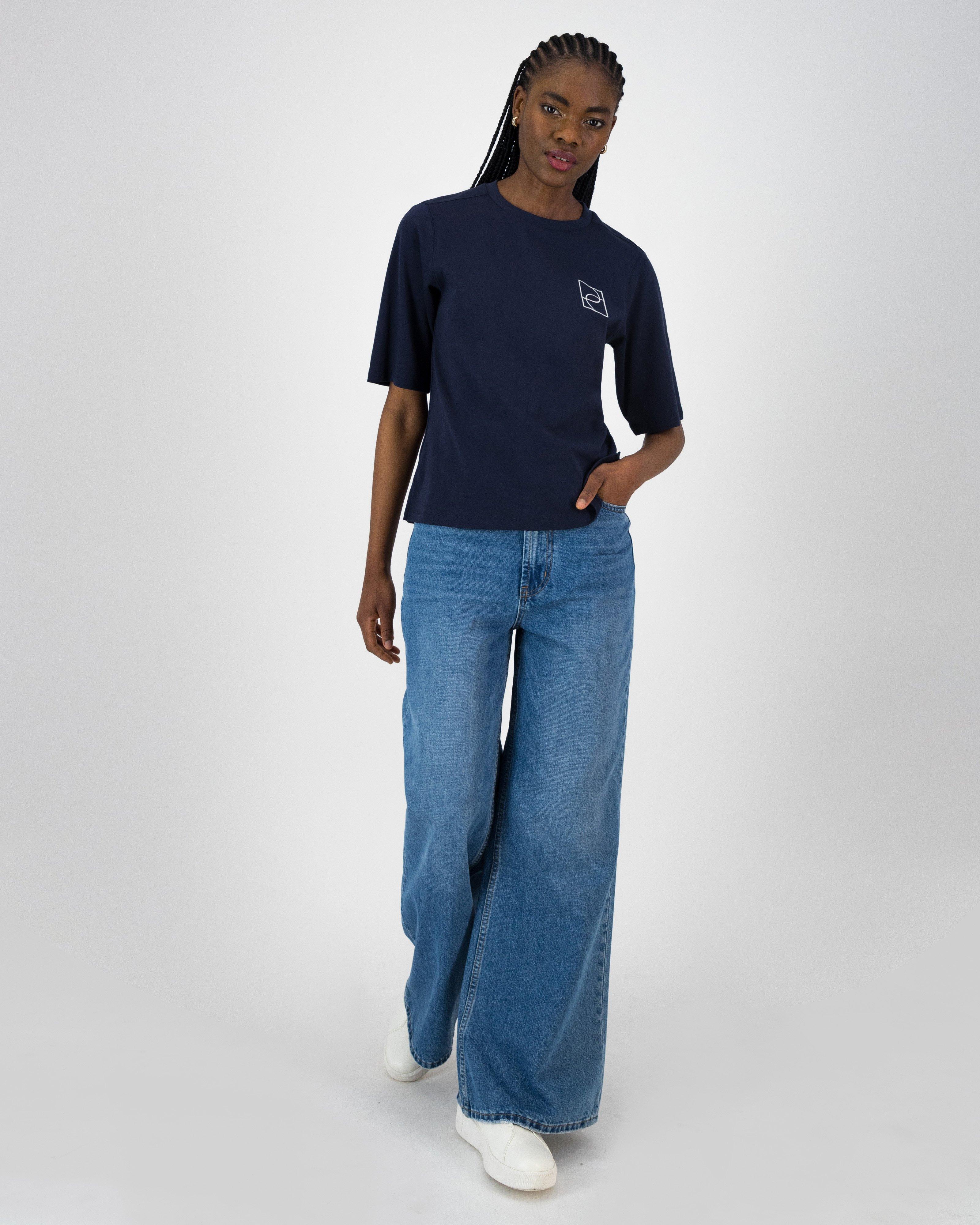 Lee Poetry Logo Subtle Branded Tee -  Navy