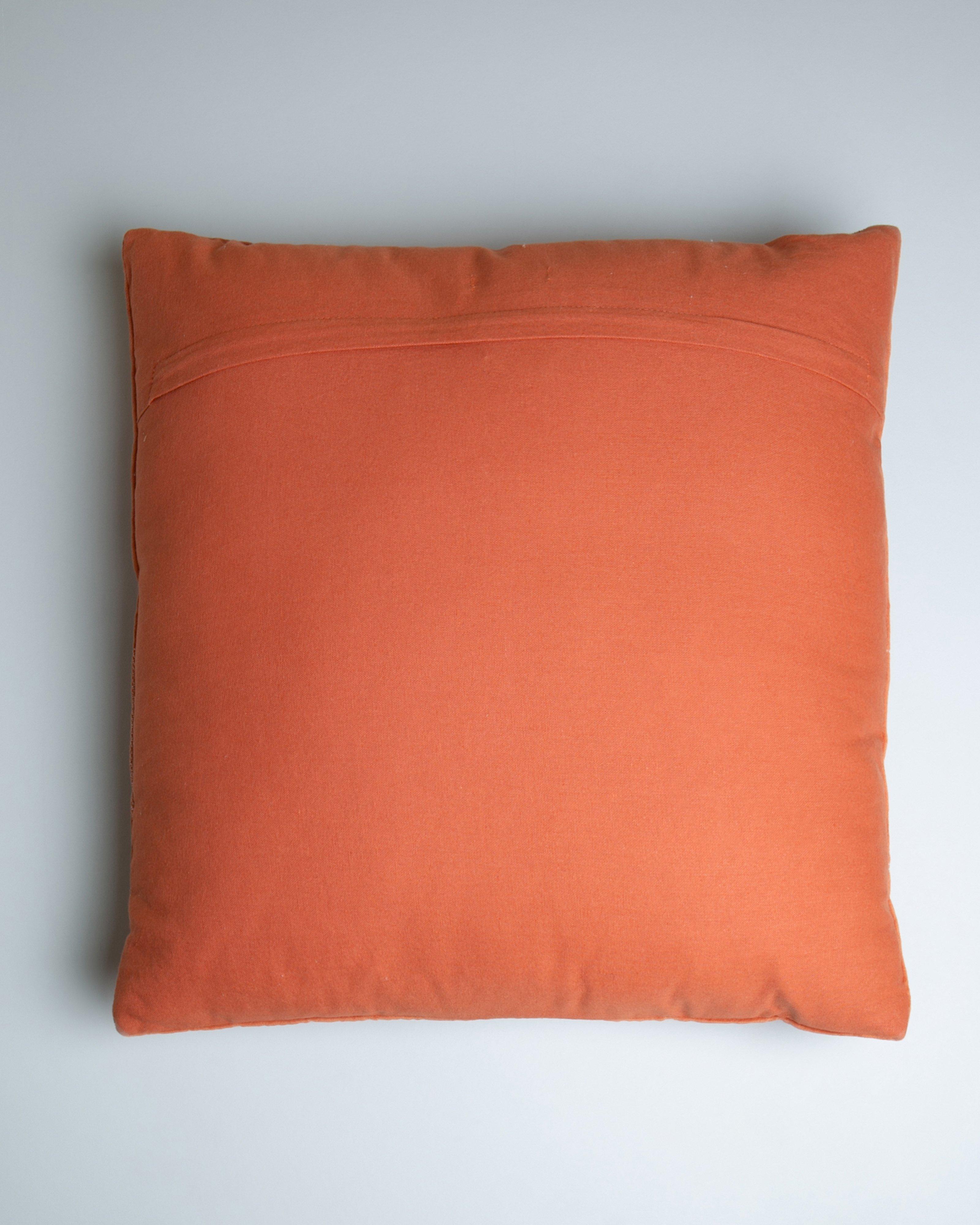 Geometric Velvet Pillow -  Rust