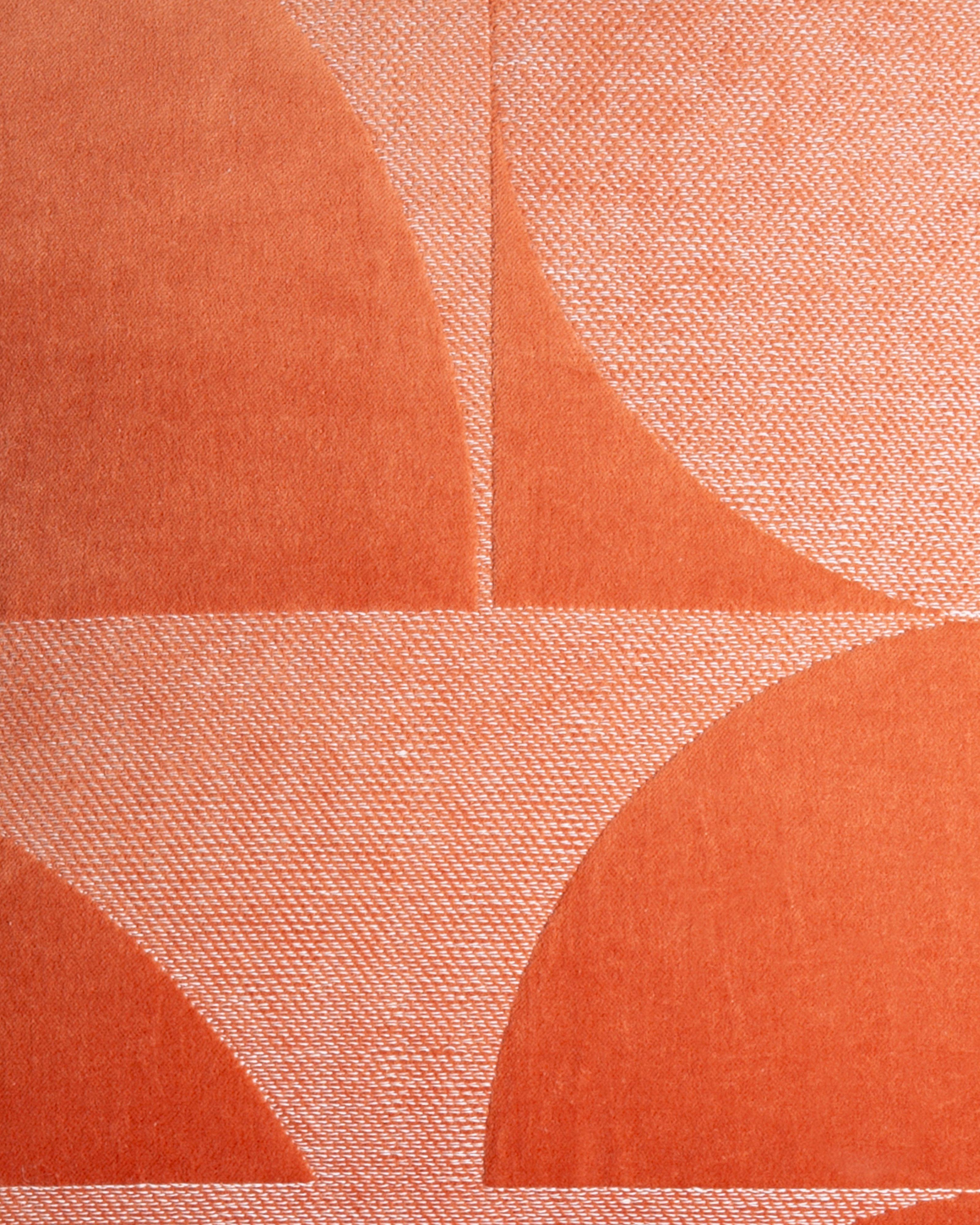 Geometric Velvet Pillow -  Rust
