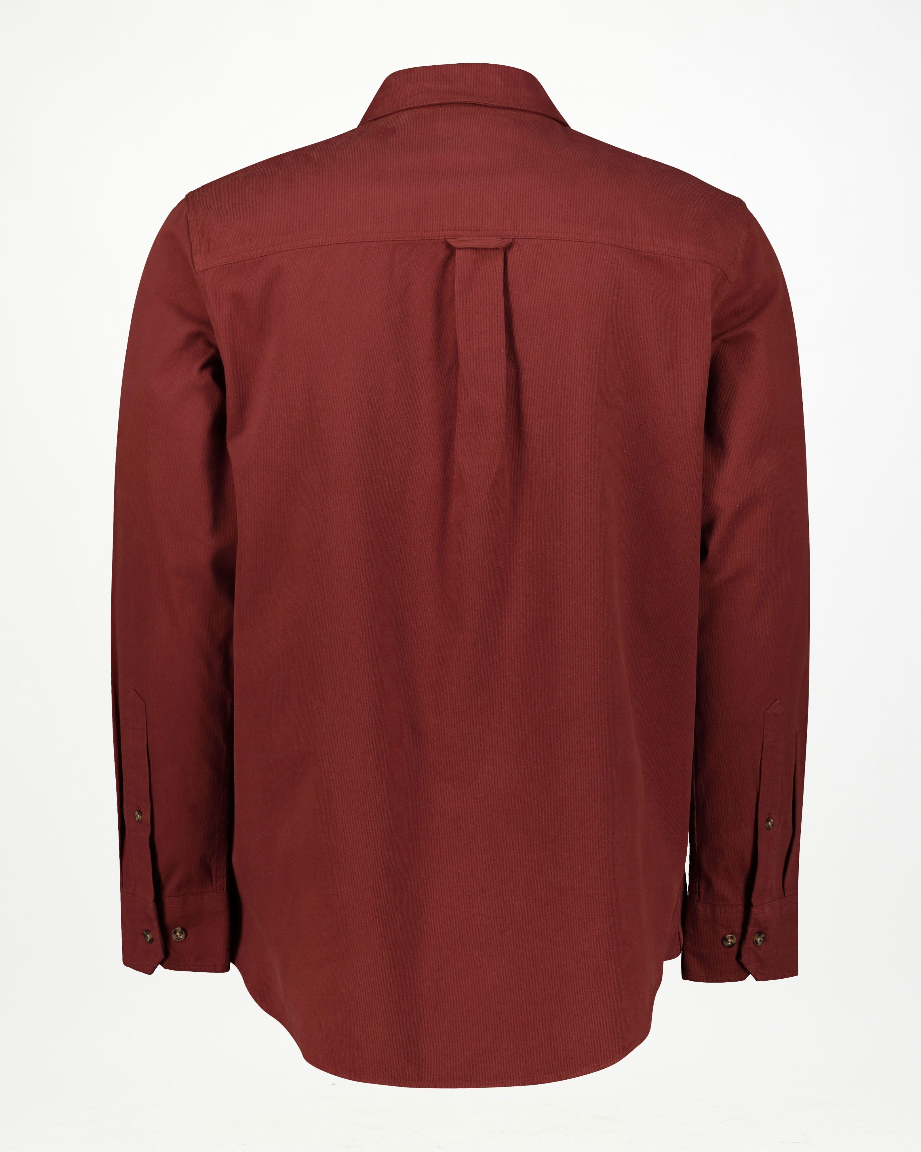 K-Way Elements Men’s Camron Long Sleeve Cord Shirt -  Burgundy