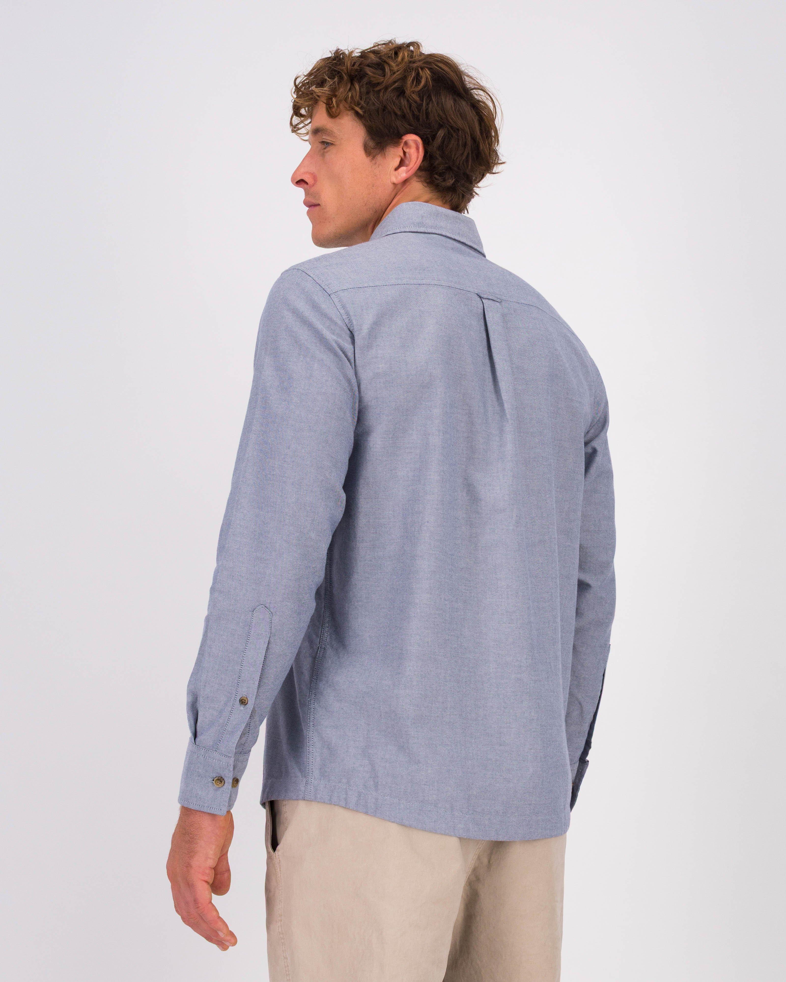 K-Way Elements Men’s Long Sleeve Oxford Shirt -  Mid Blue