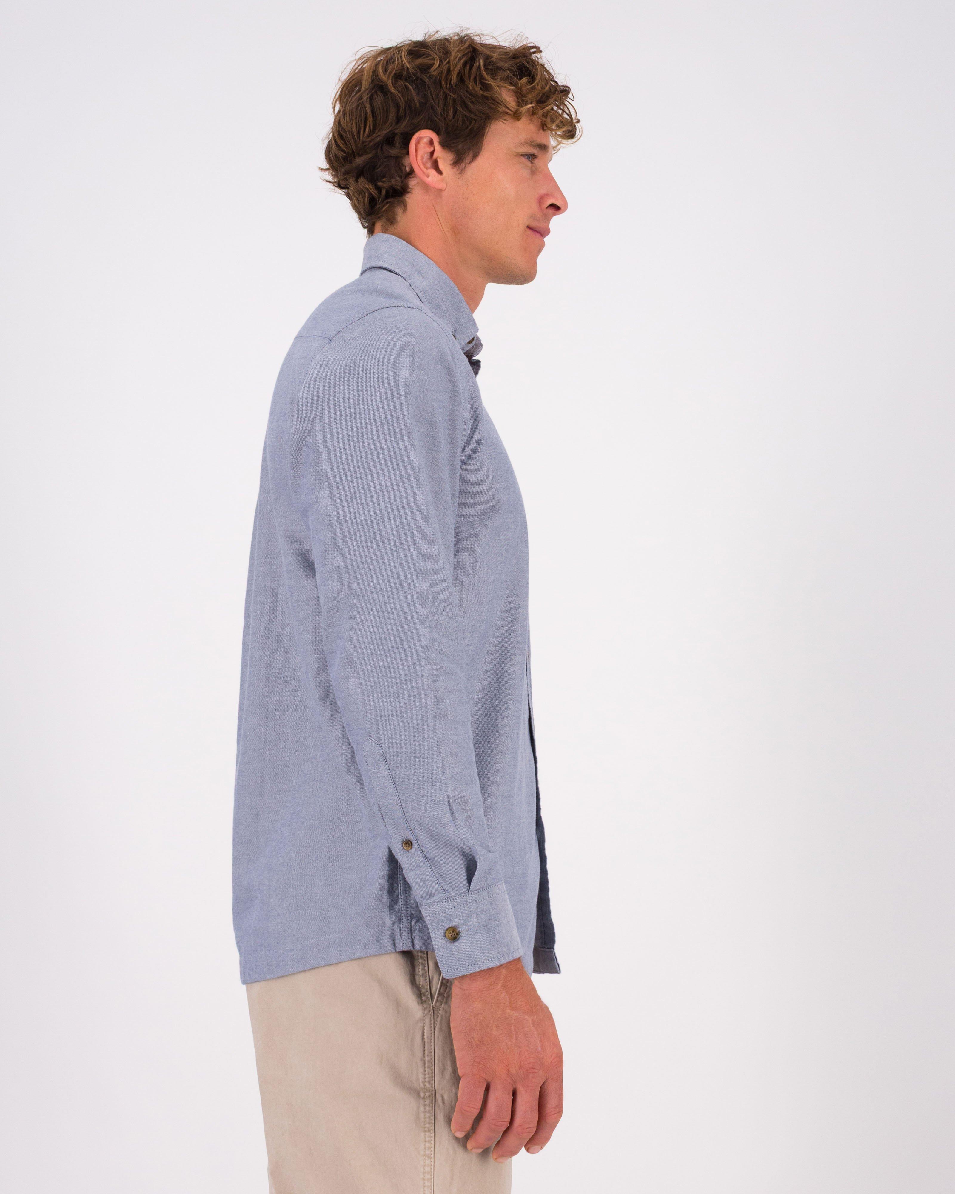 K-Way Elements Men’s Long Sleeve Oxford Shirt -  Mid Blue