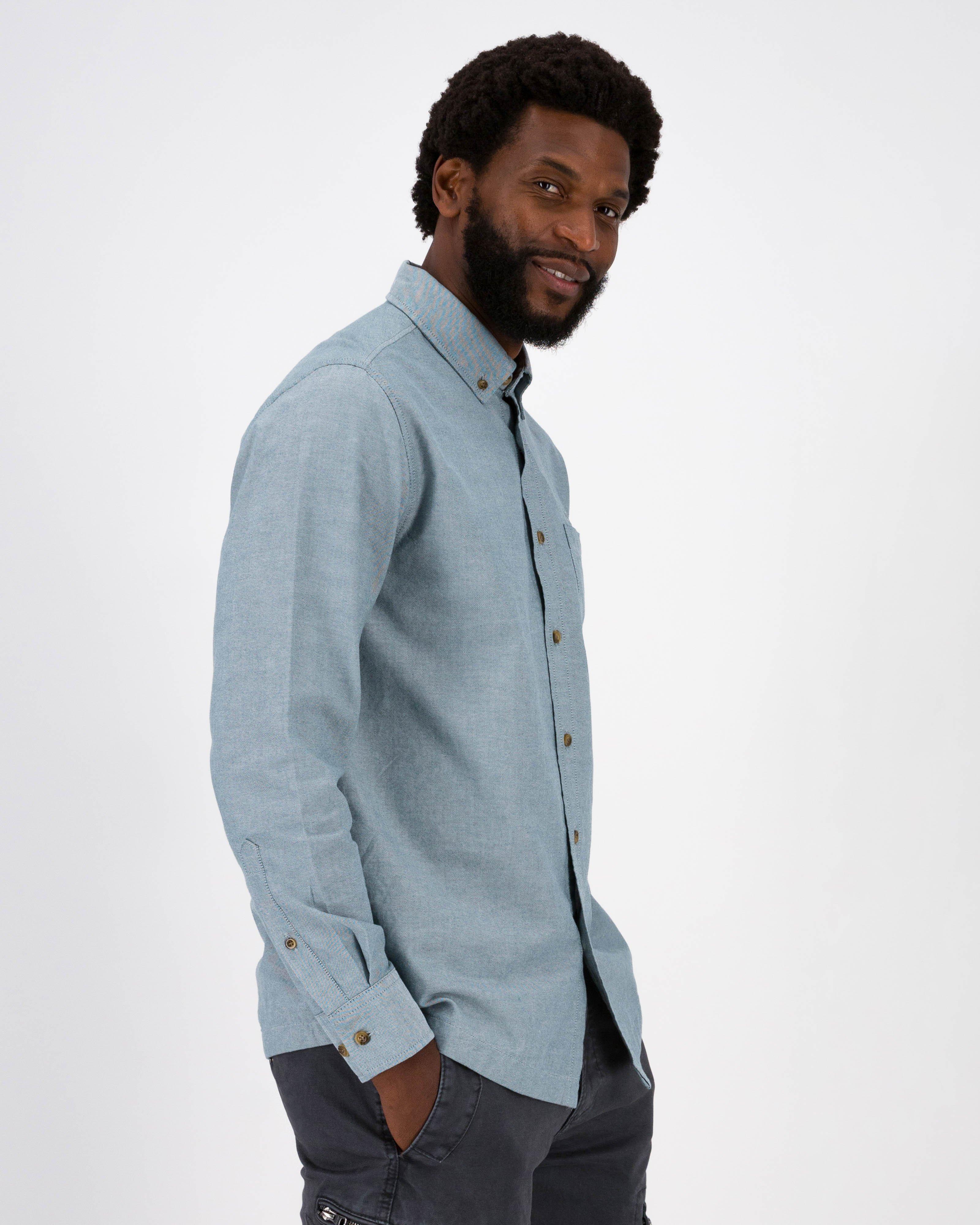K-Way Elements Men’s Long Sleeve Oxford Shirt -  Dark Green