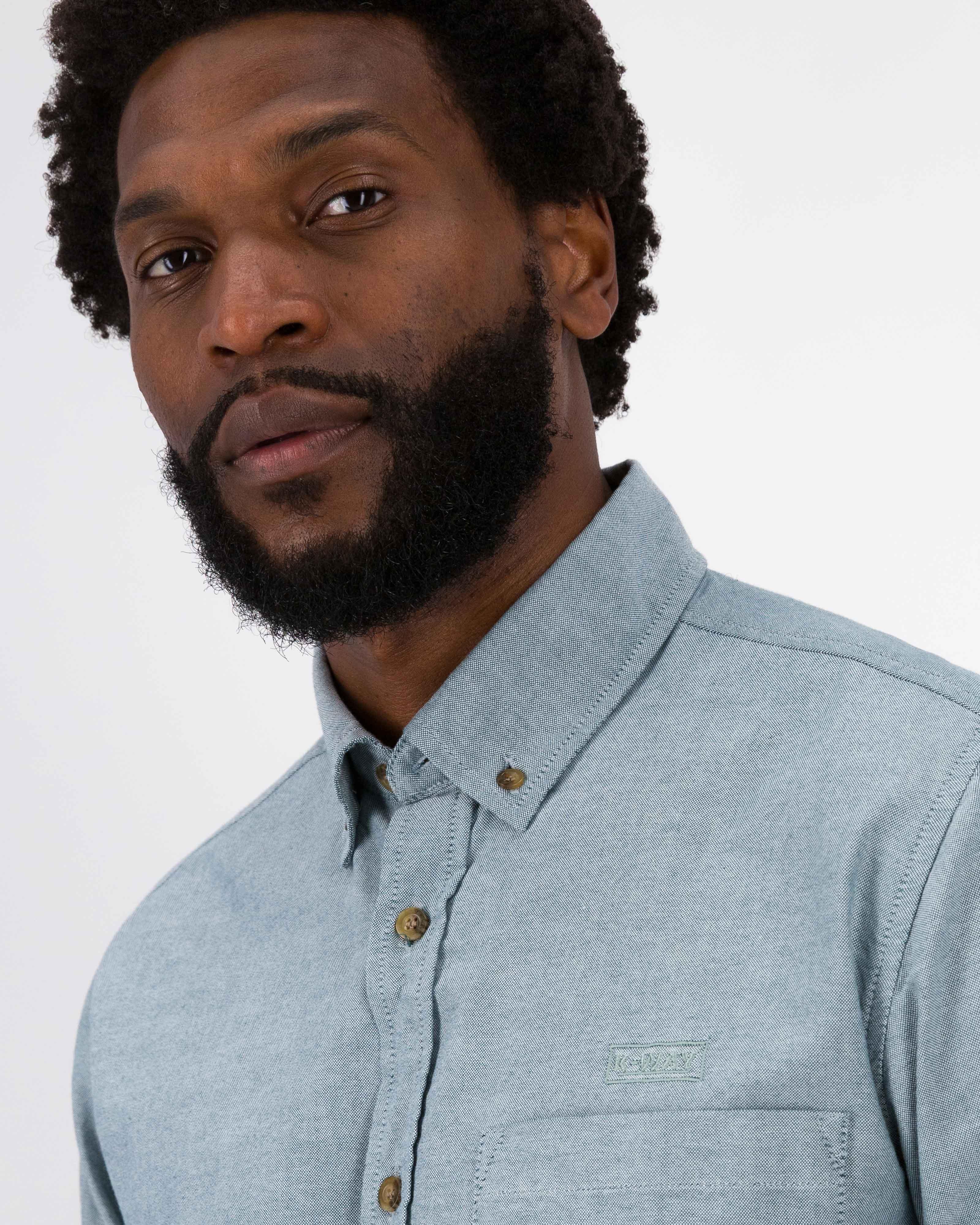 K-Way Elements Men’s Long Sleeve Oxford Shirt -  Dark Green