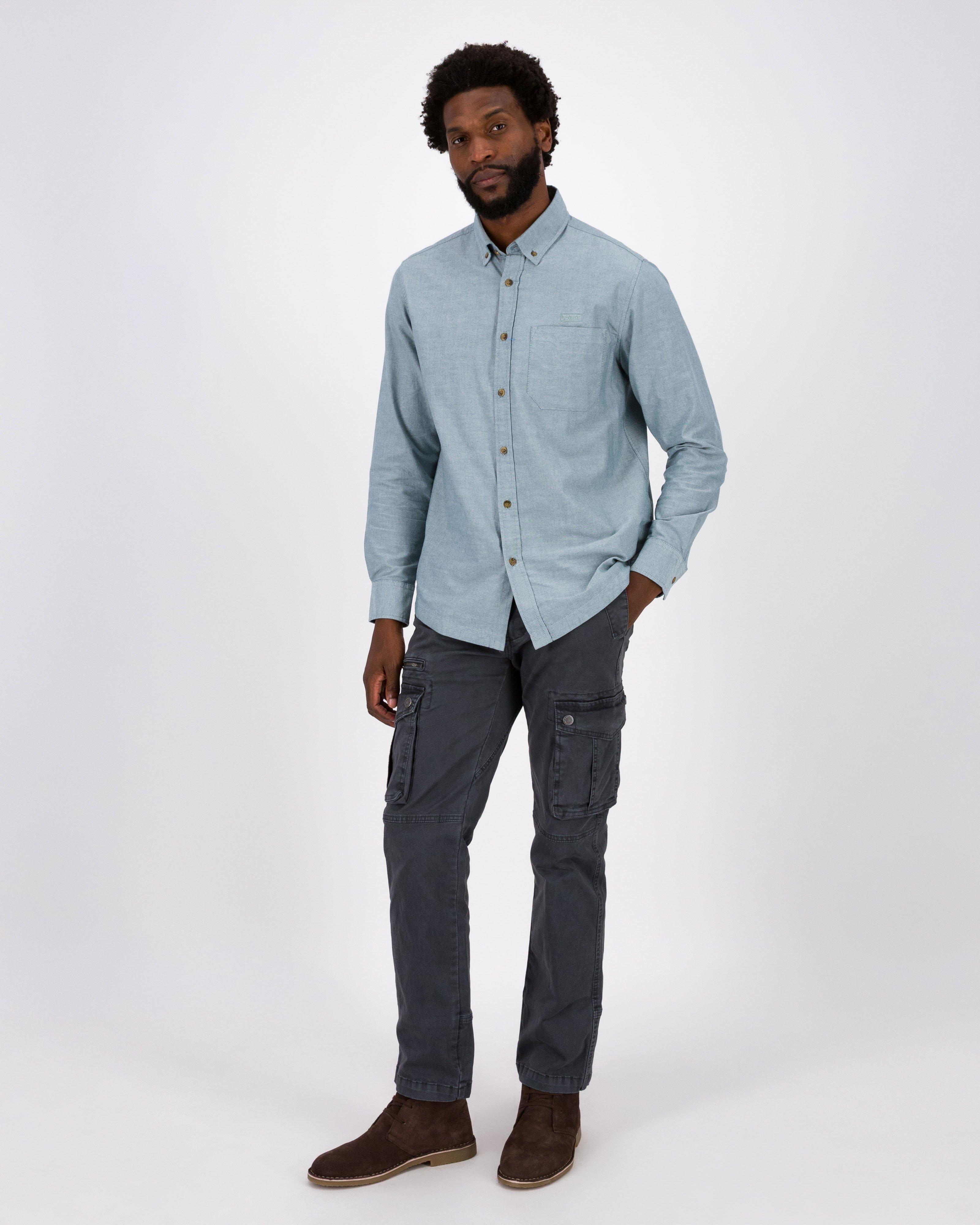 K-Way Elements Men’s Long Sleeve Oxford Shirt -  Dark Green
