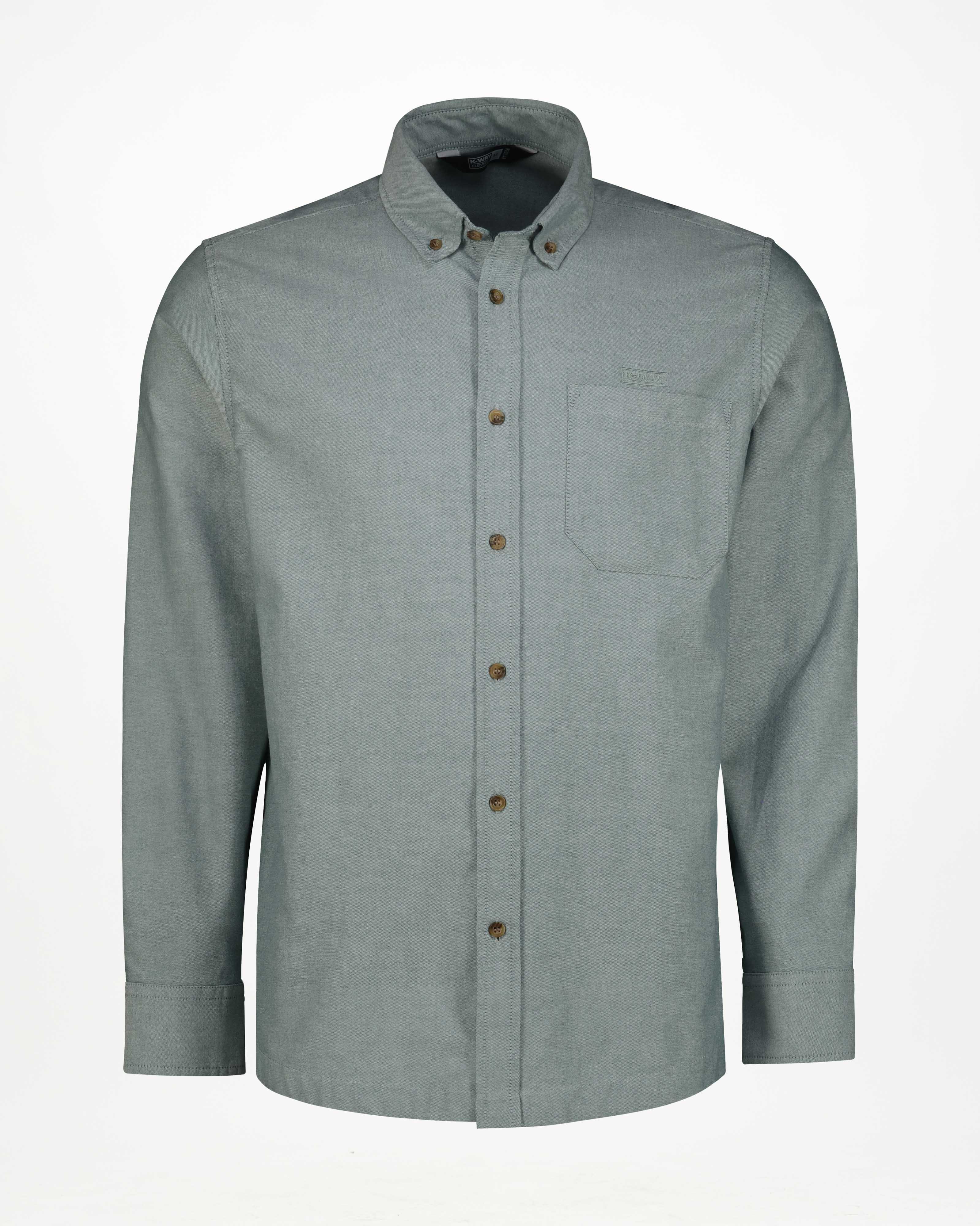 K-Way Elements Men’s Long Sleeve Oxford Shirt -  Dark Green
