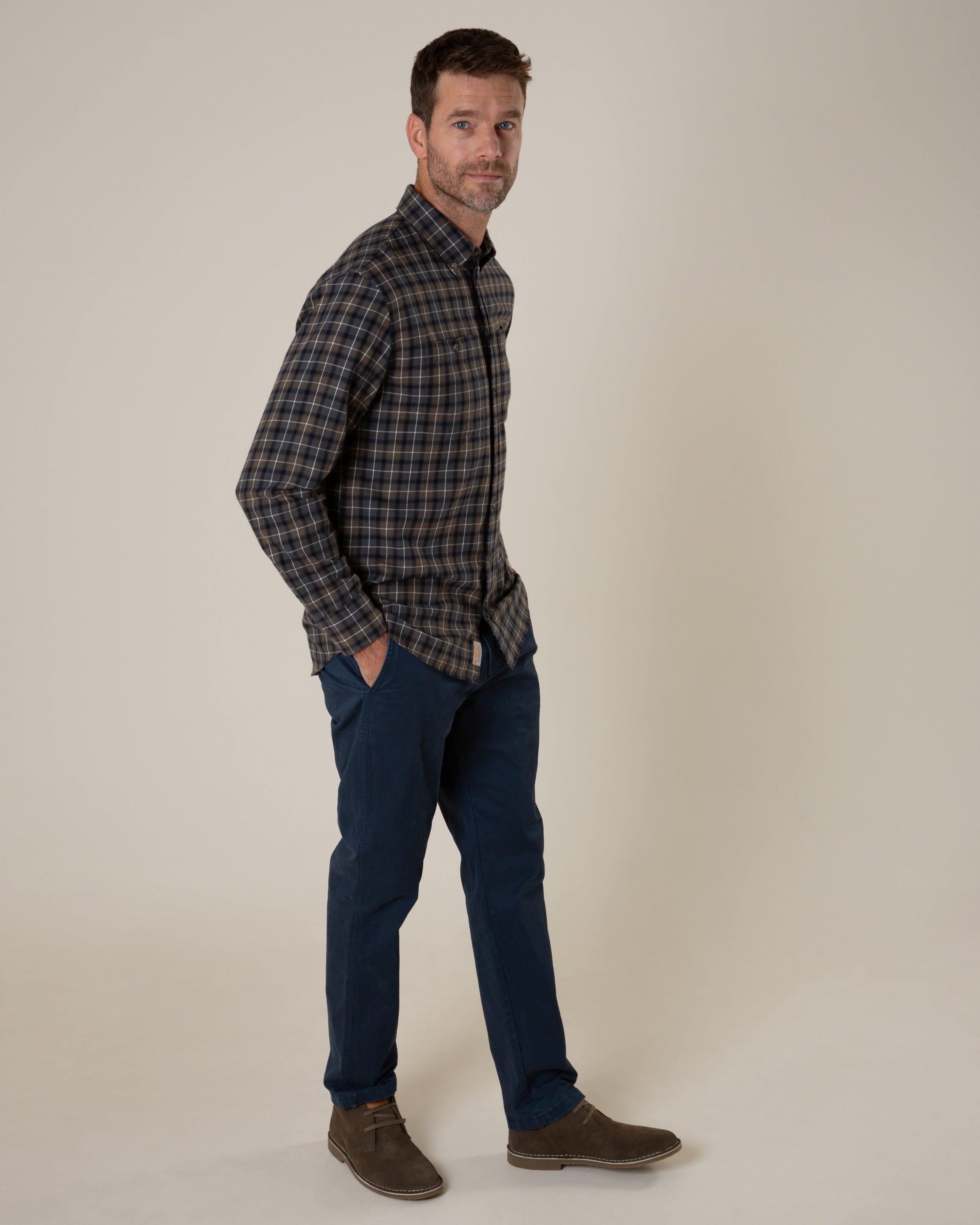 K-Way Elements Men’s Long-Sleeved Flannel Shirt -  Brown