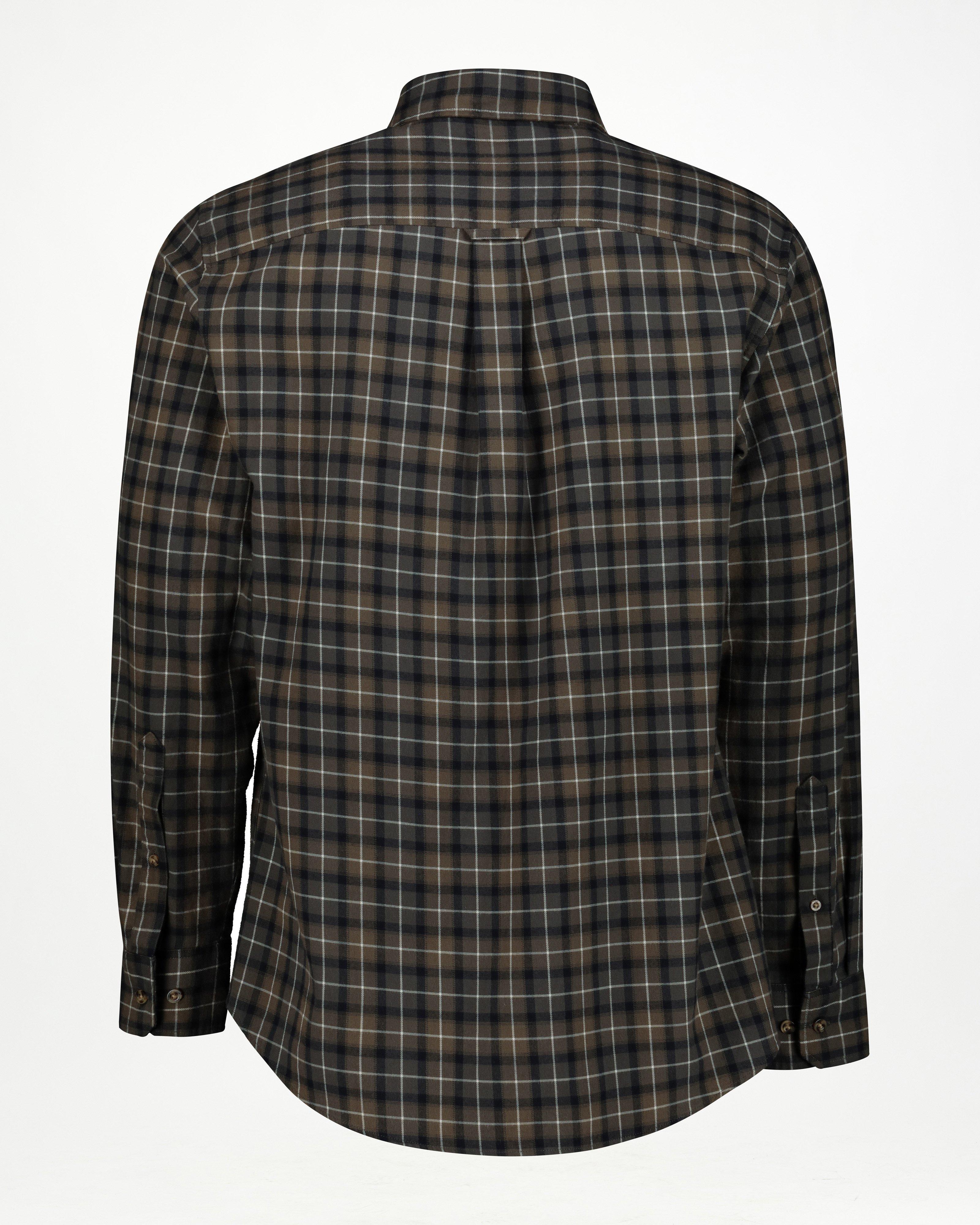K-Way Elements Men’s Long-Sleeved Flannel Shirt -  Brown