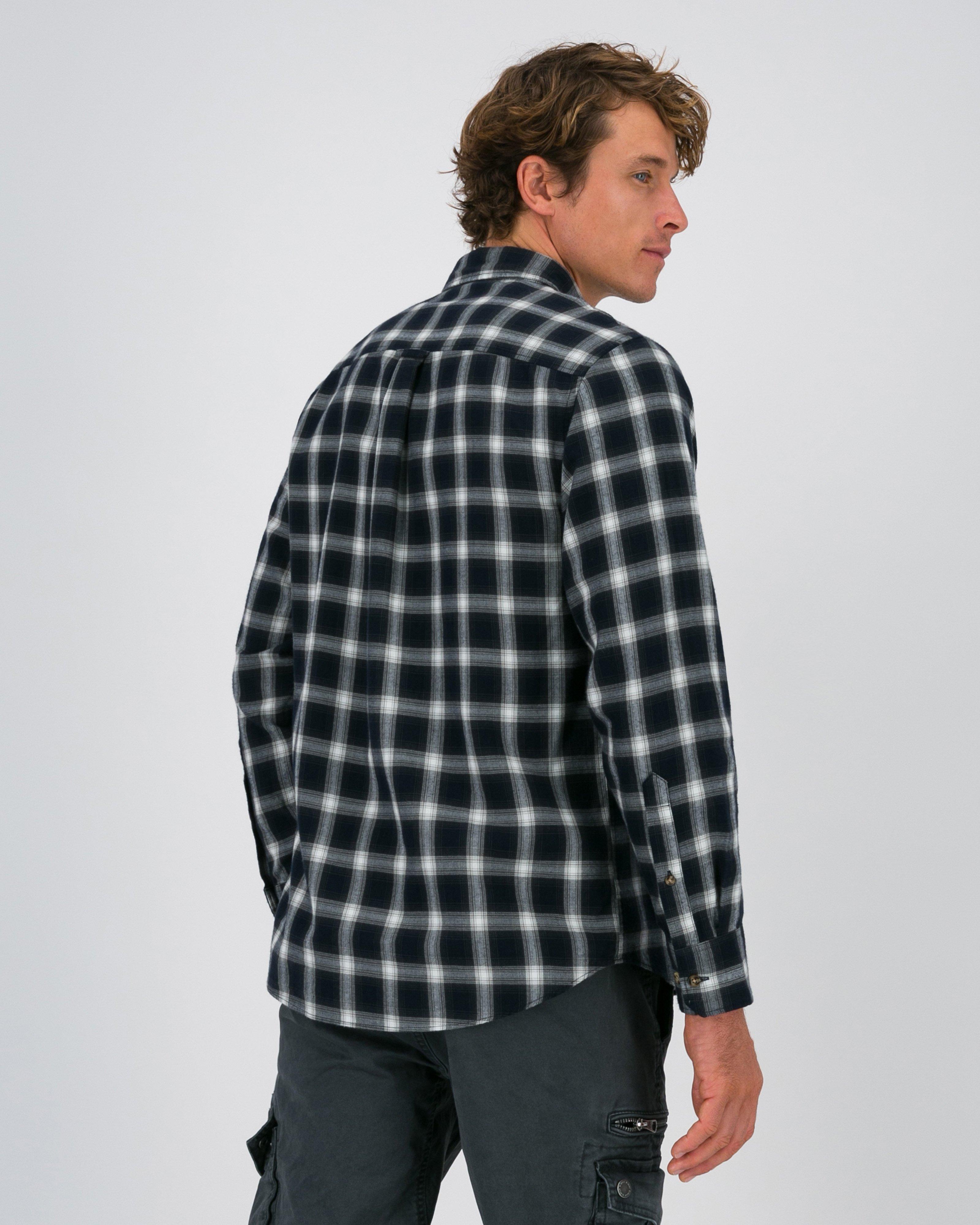 K-Way Elements Men’s Long-Sleeved Flannel Shirt -  Navy