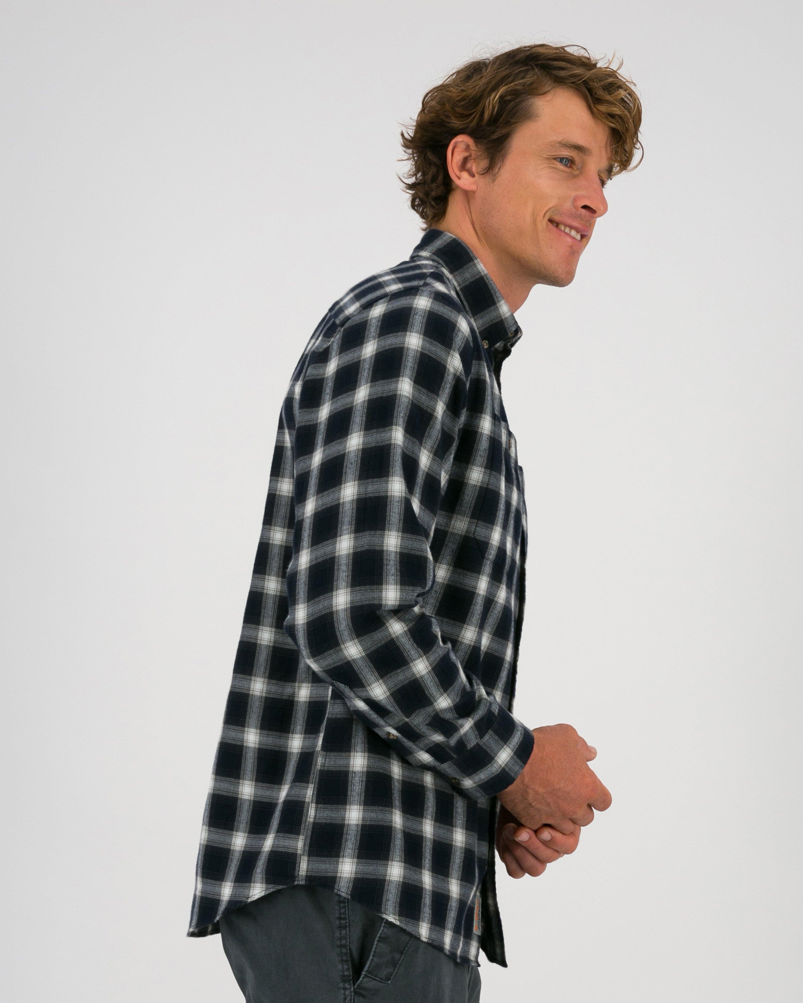 K-Way Elements Men’s Long-Sleeved Flannel Shirt -  Navy