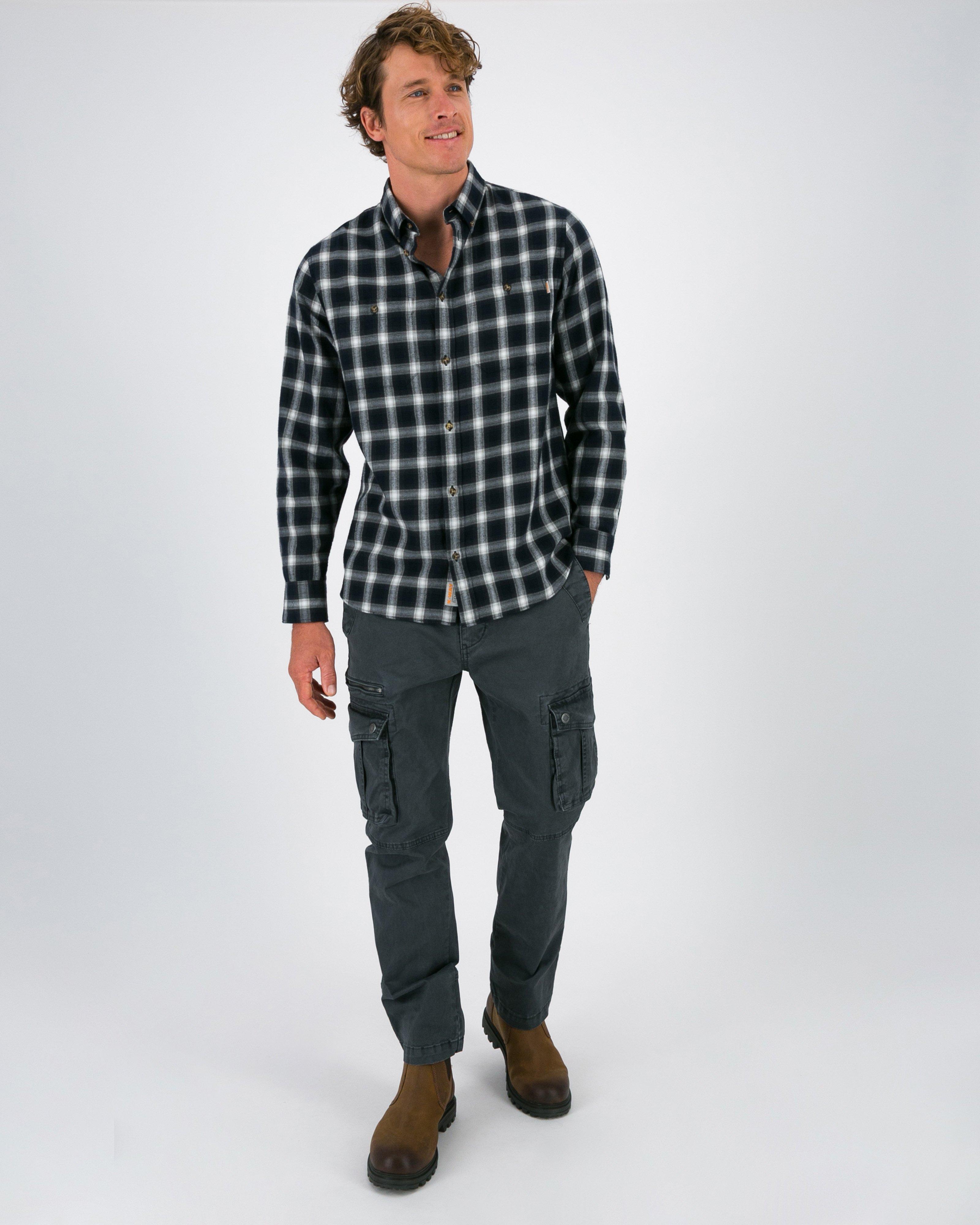 K-Way Elements Men’s Long-Sleeved Flannel Shirt -  Navy