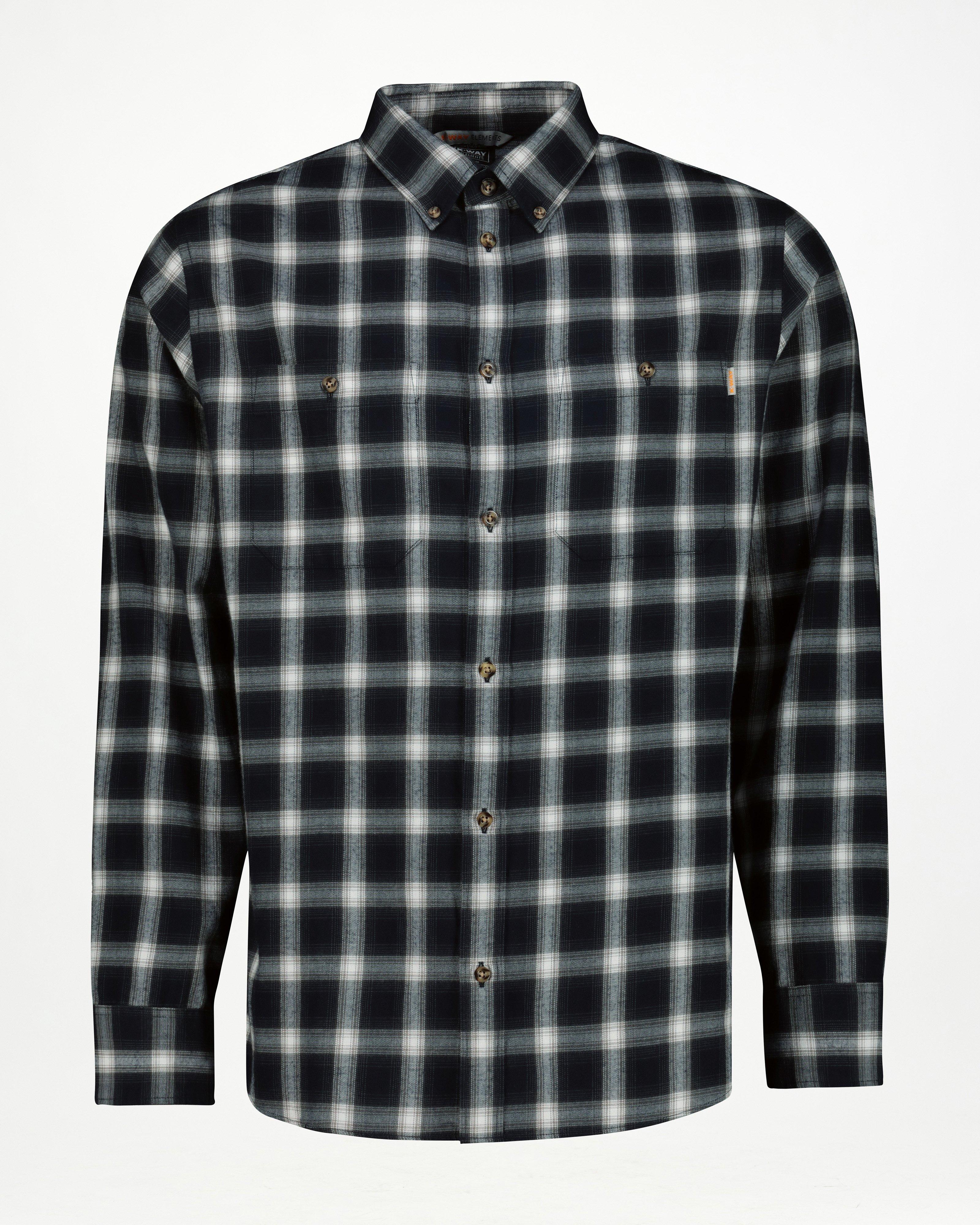 K-Way Elements Men’s Long-Sleeved Flannel Shirt -  Navy