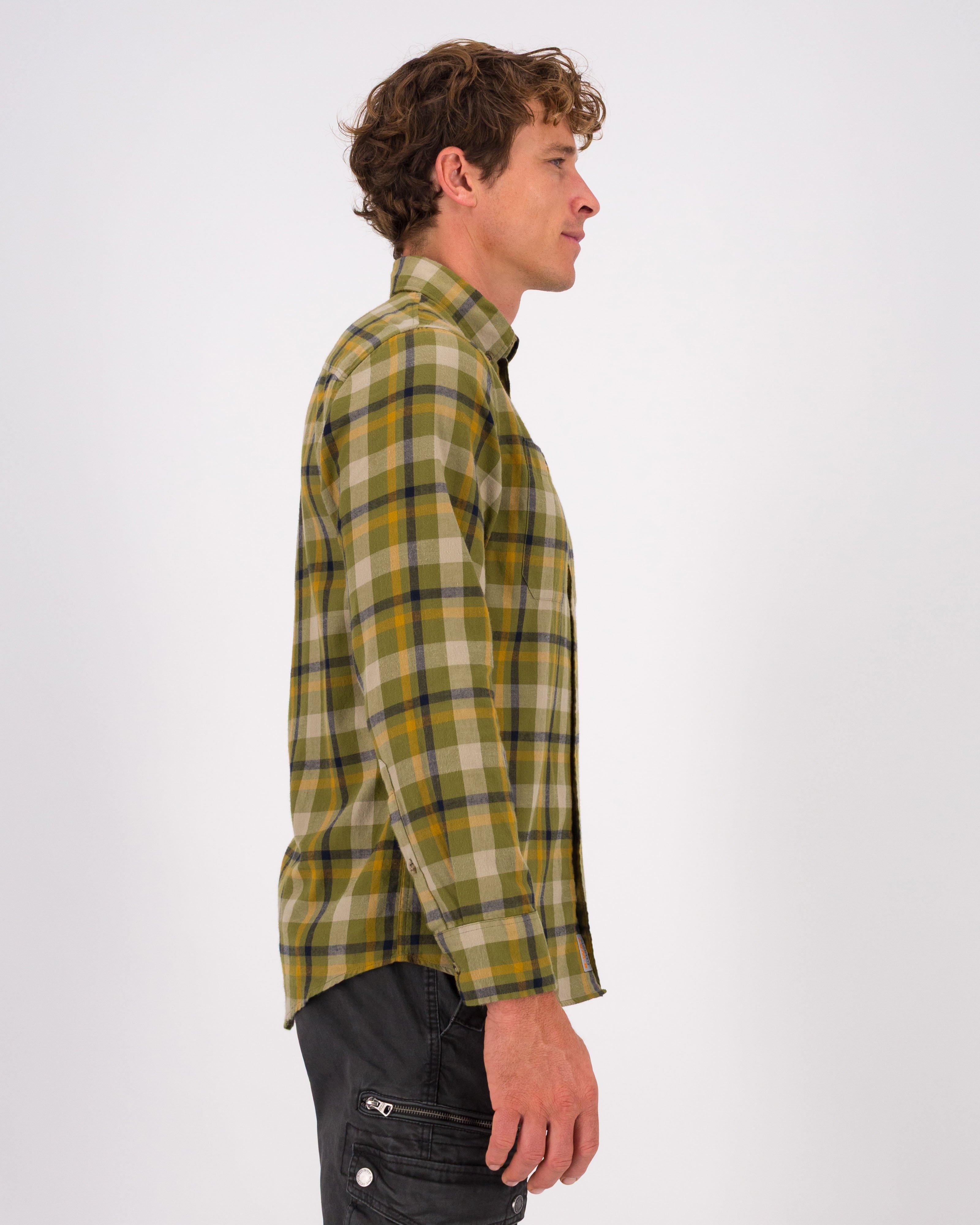 K-Way Elements Men’s Long-Sleeved Flannel Shirt -  Olive