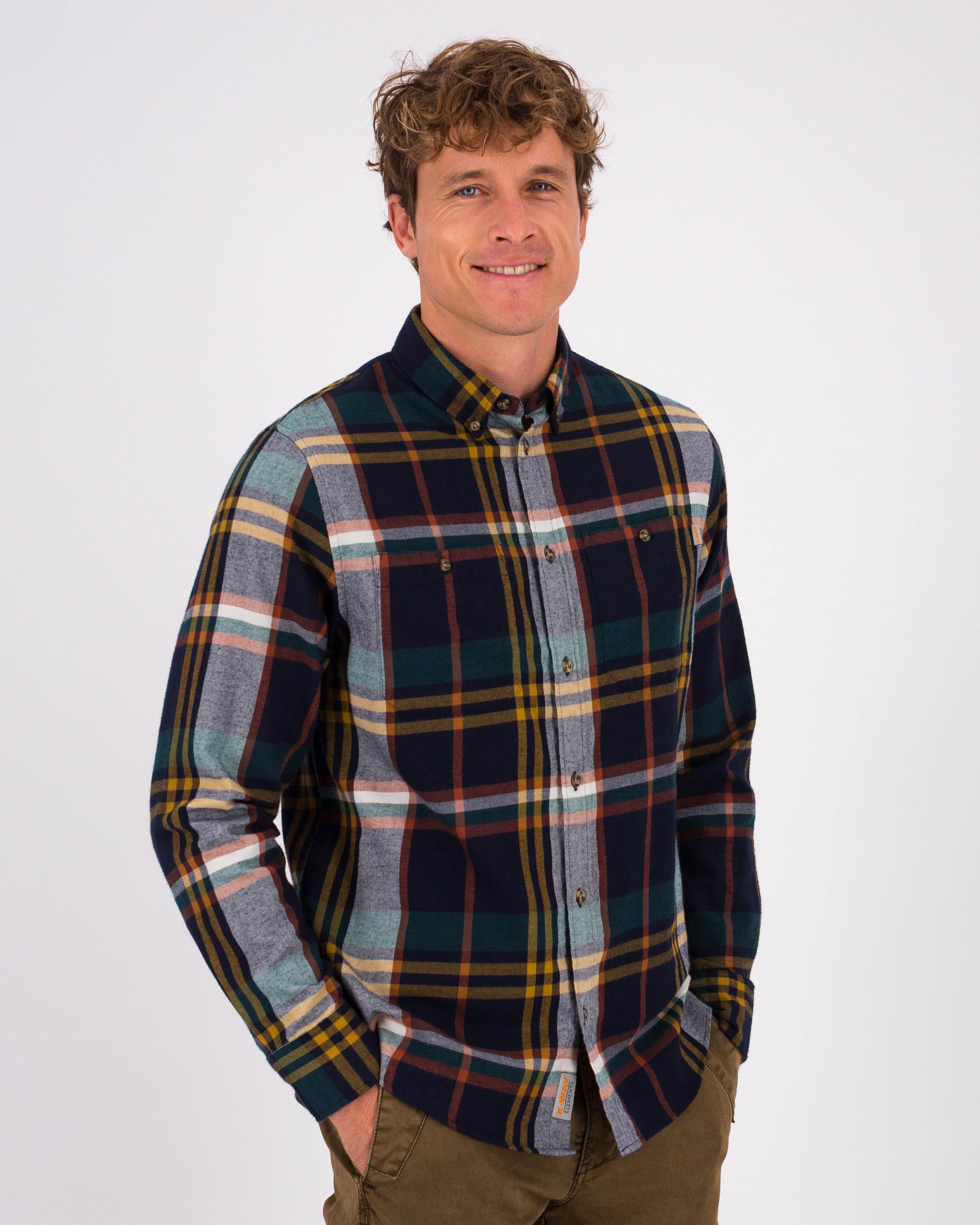 K-Way Elements Men’s Long-Sleeved Flannel Shirt -  Assorted
