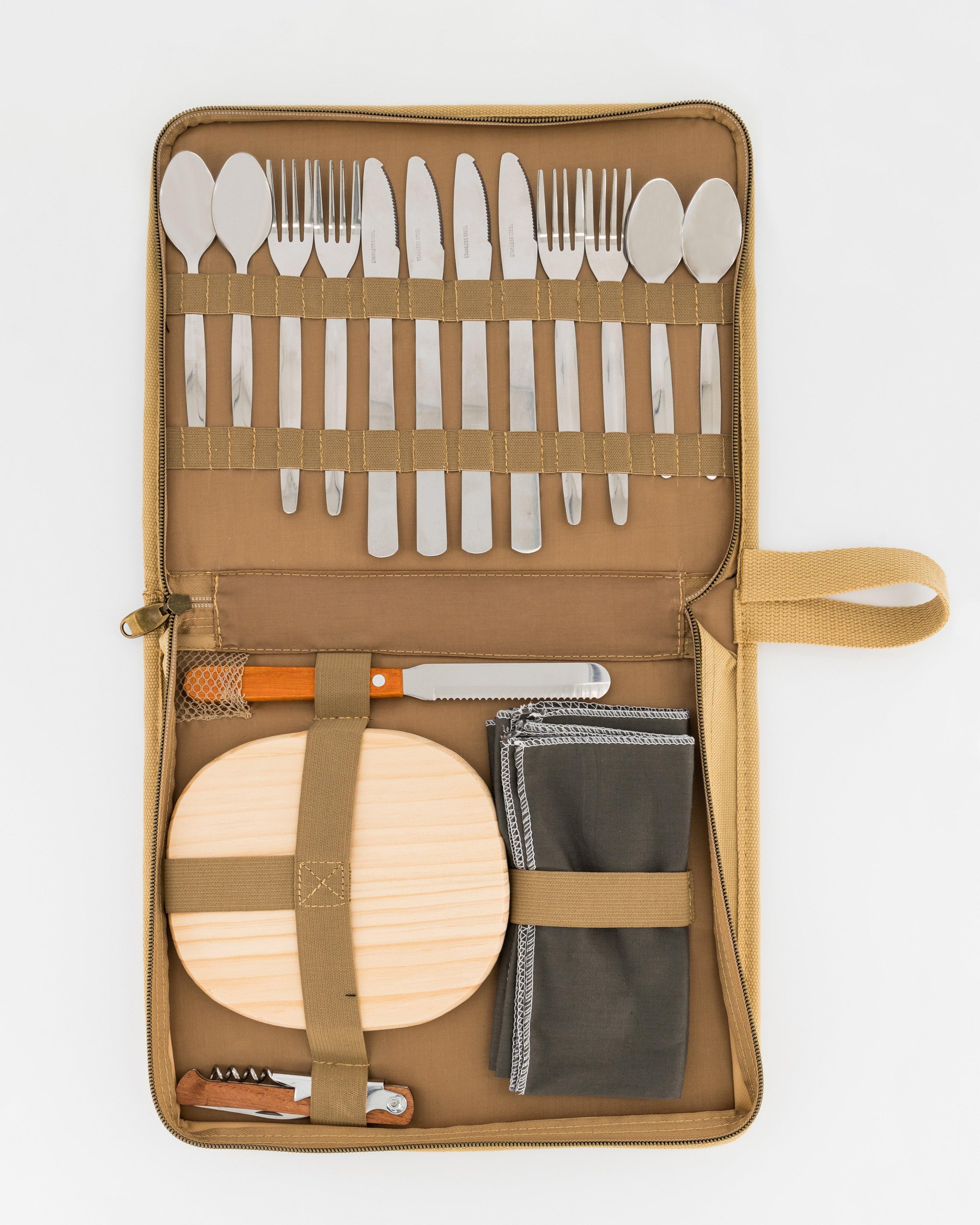 Cape Union 4-Person Picnic Utensil Set -  Black