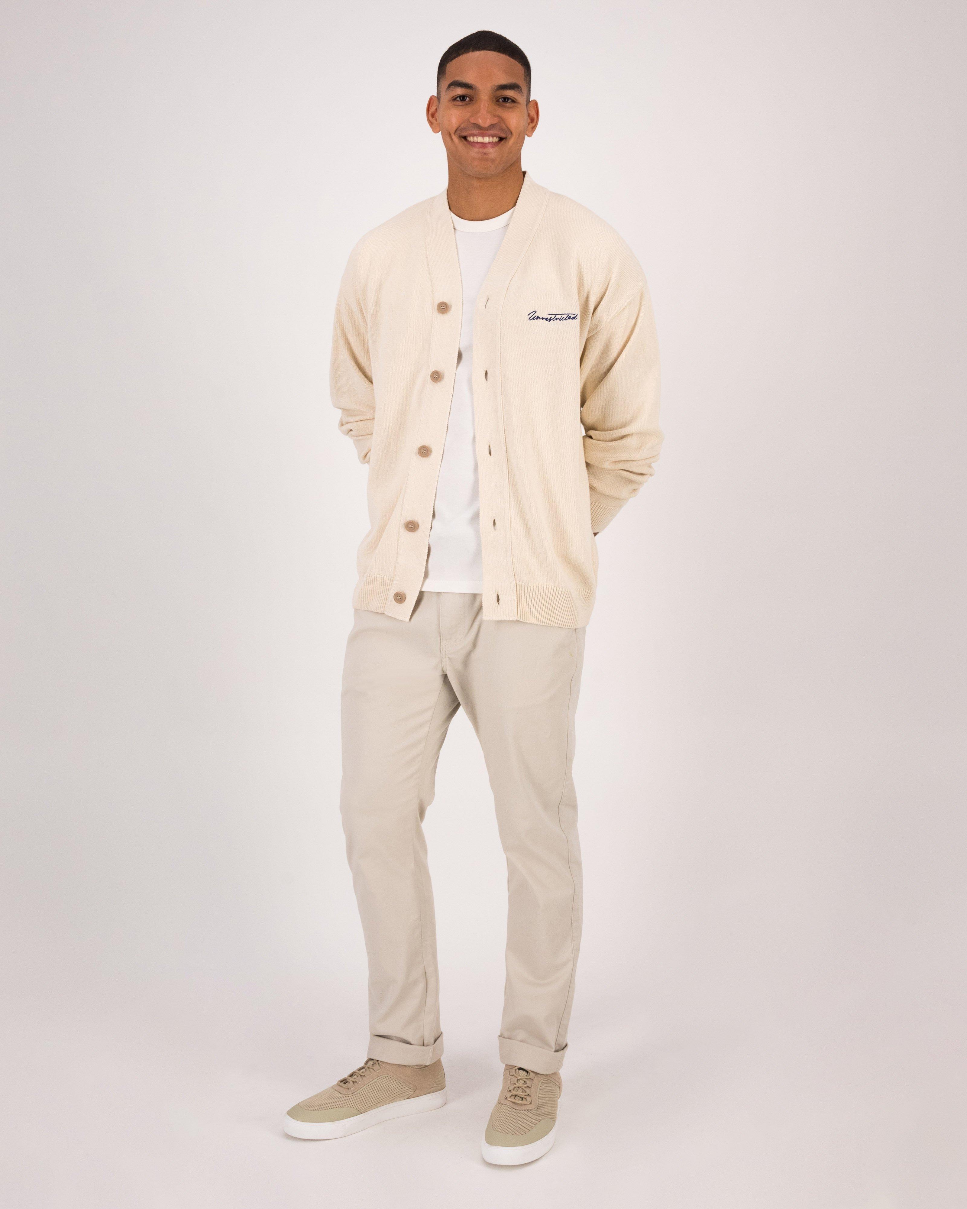 Men’s Amir Retro Cardigan  -  Milk