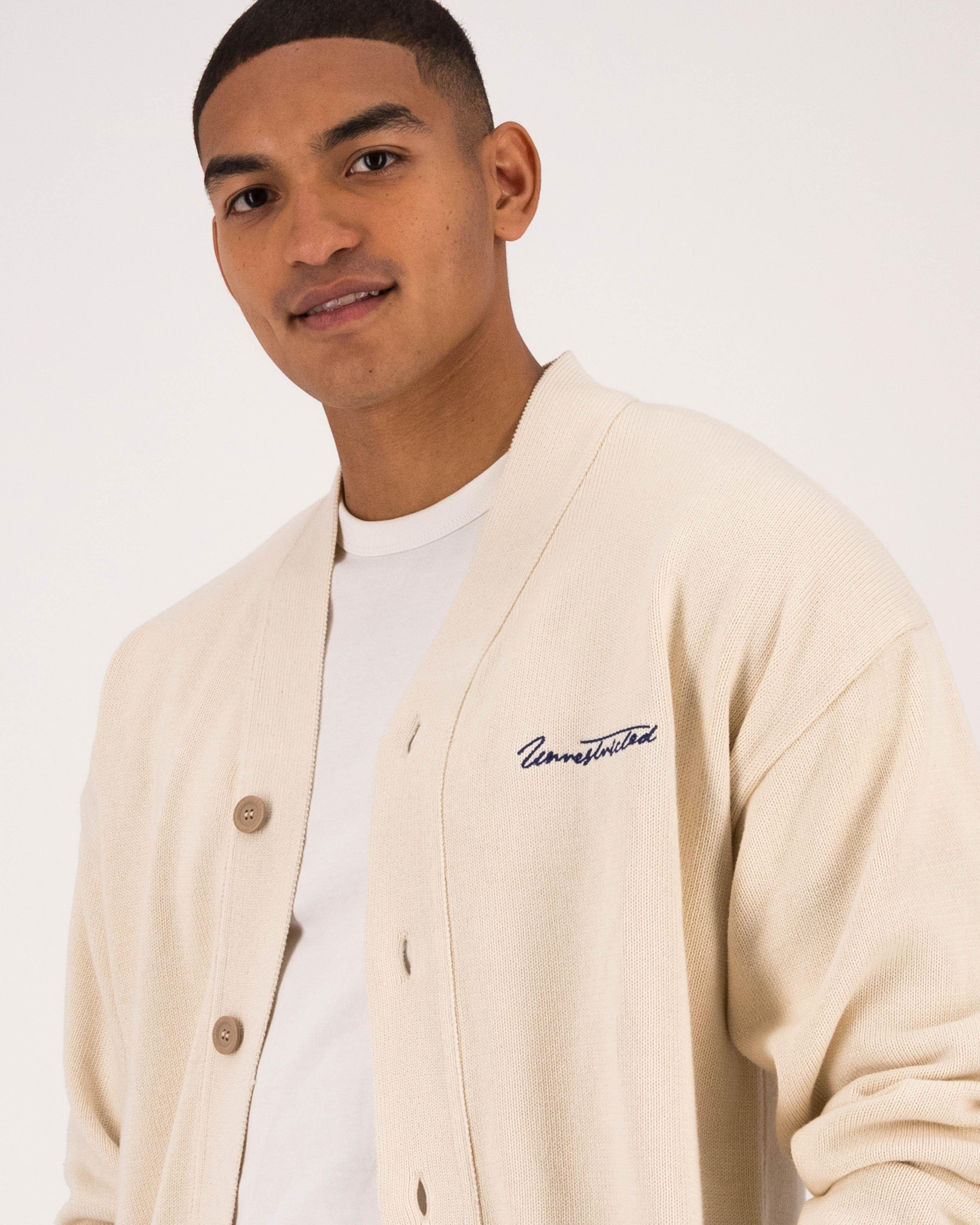 Men’s Amir Retro Cardigan  -  Milk