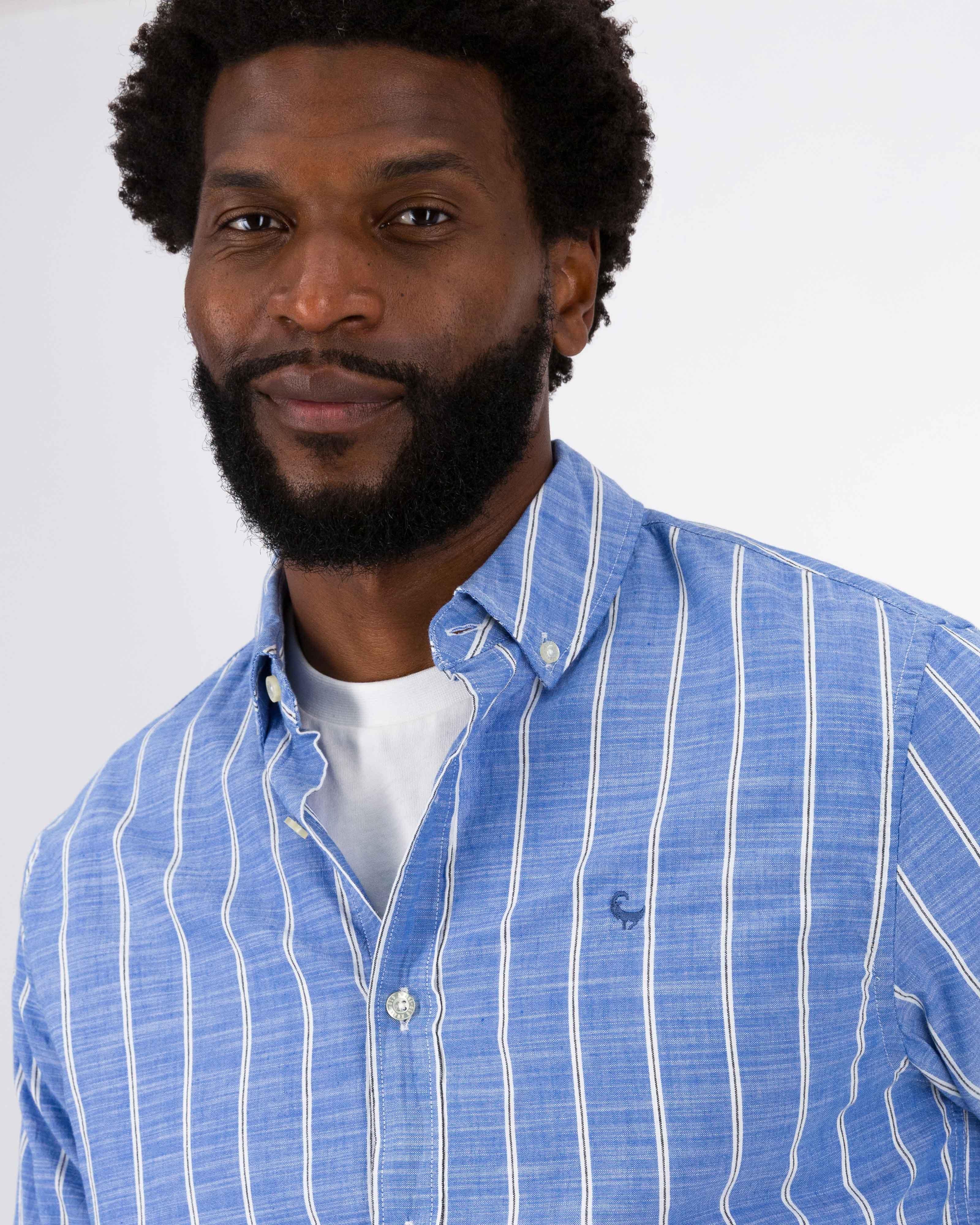 Old Khaki Men’s Malcom Slub Stripe Shirt -  Blue