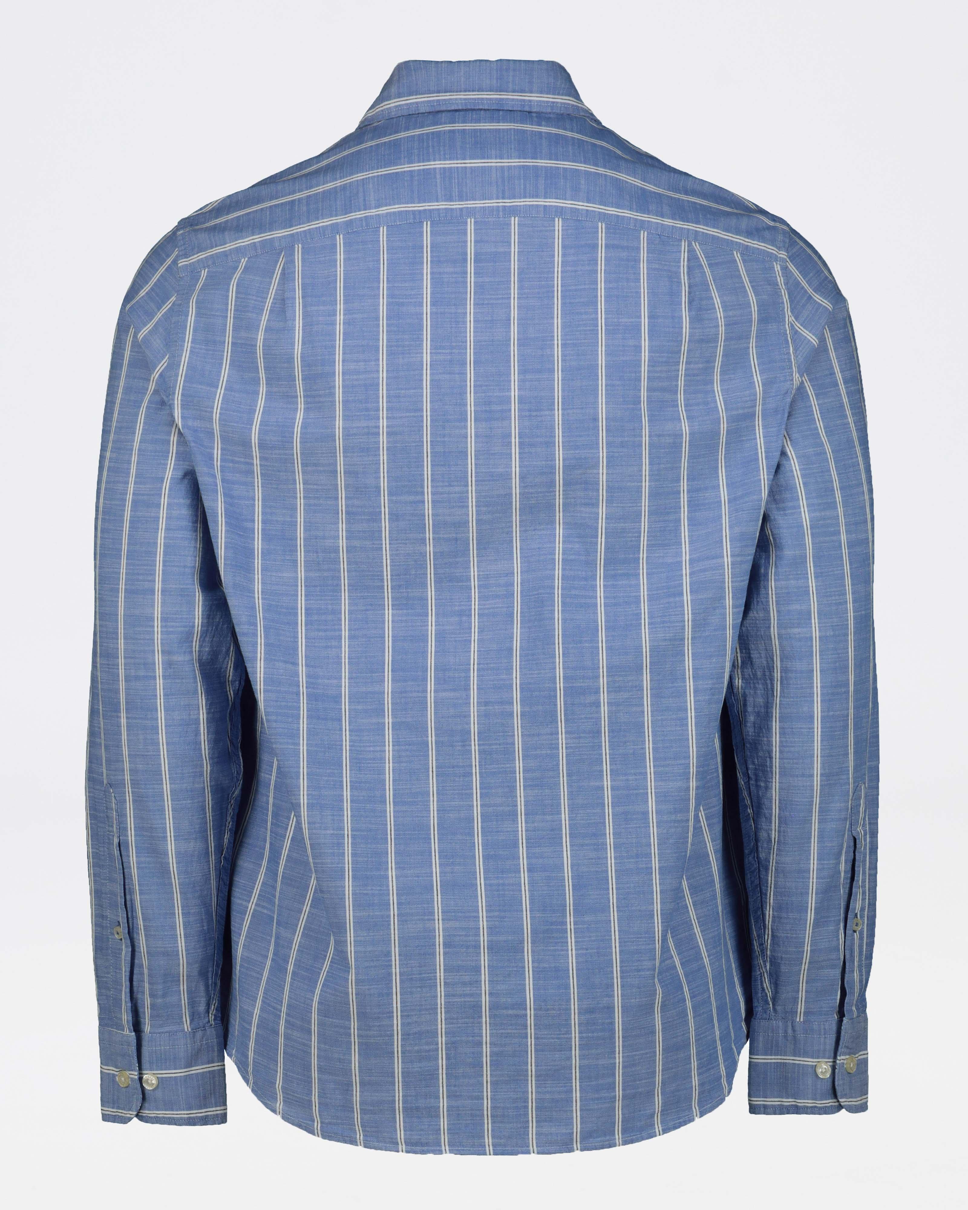 Old Khaki Men’s Malcom Slub Stripe Shirt -  Blue