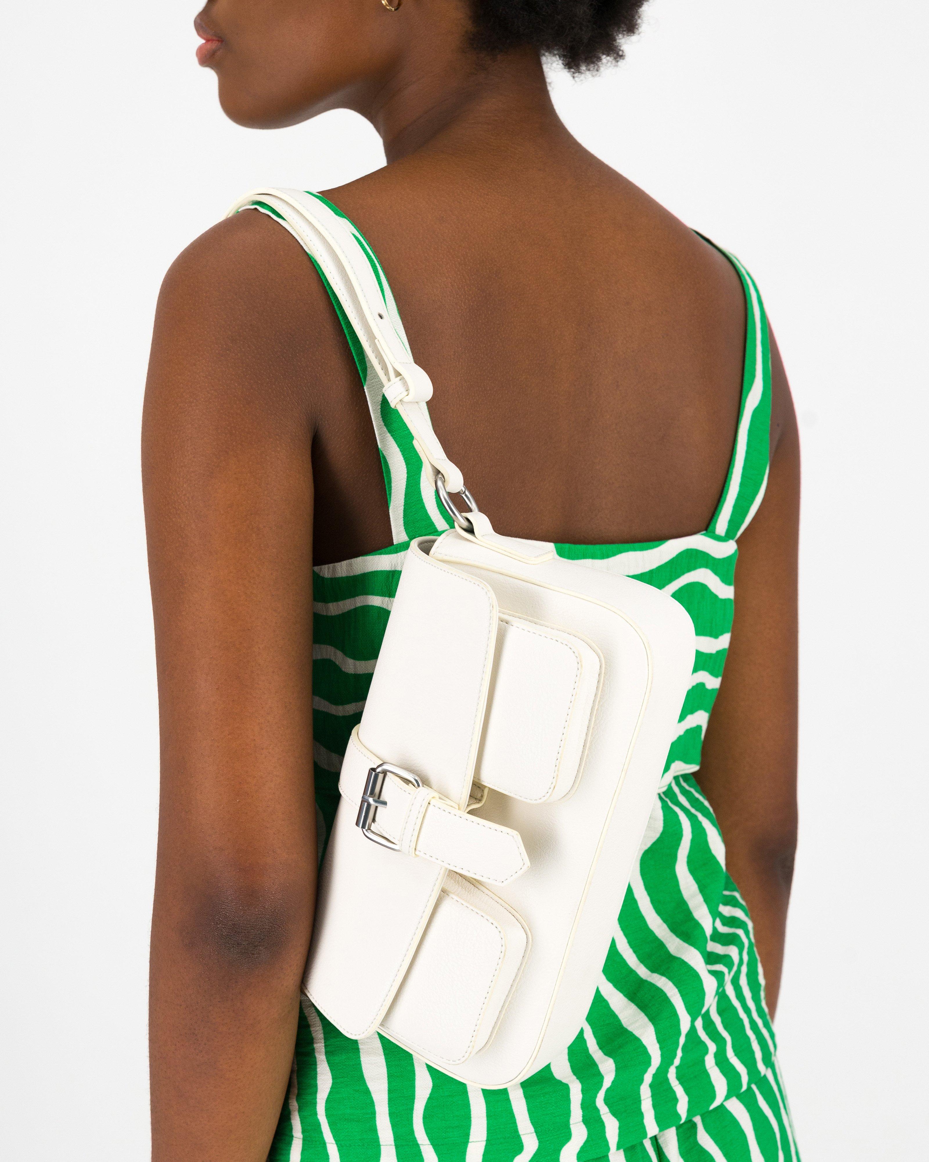 Women’s Biate Belted Shoulder Bag  -  White