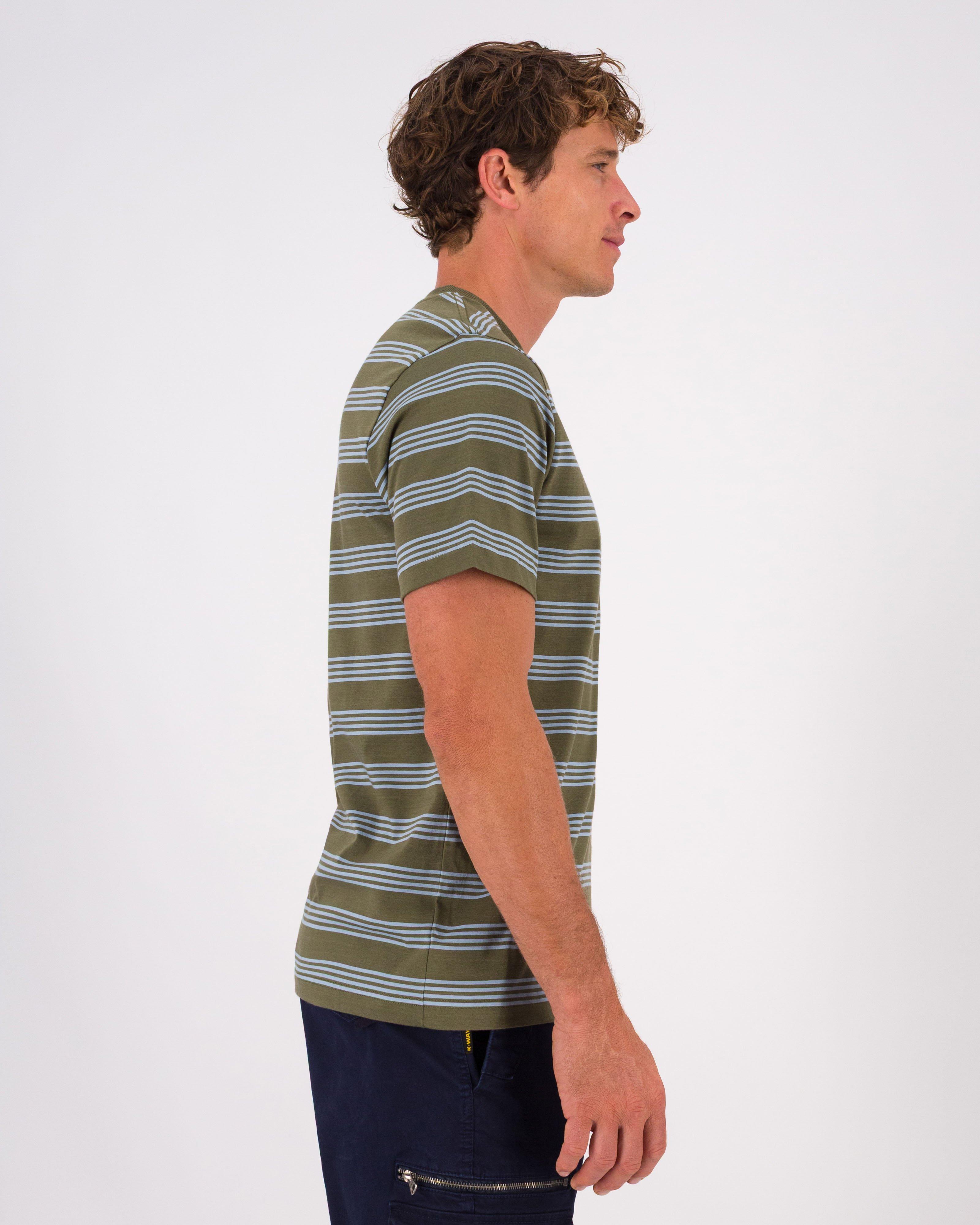 K-Way Elements Men’s Stripe Pocket T-Shirt -  Green