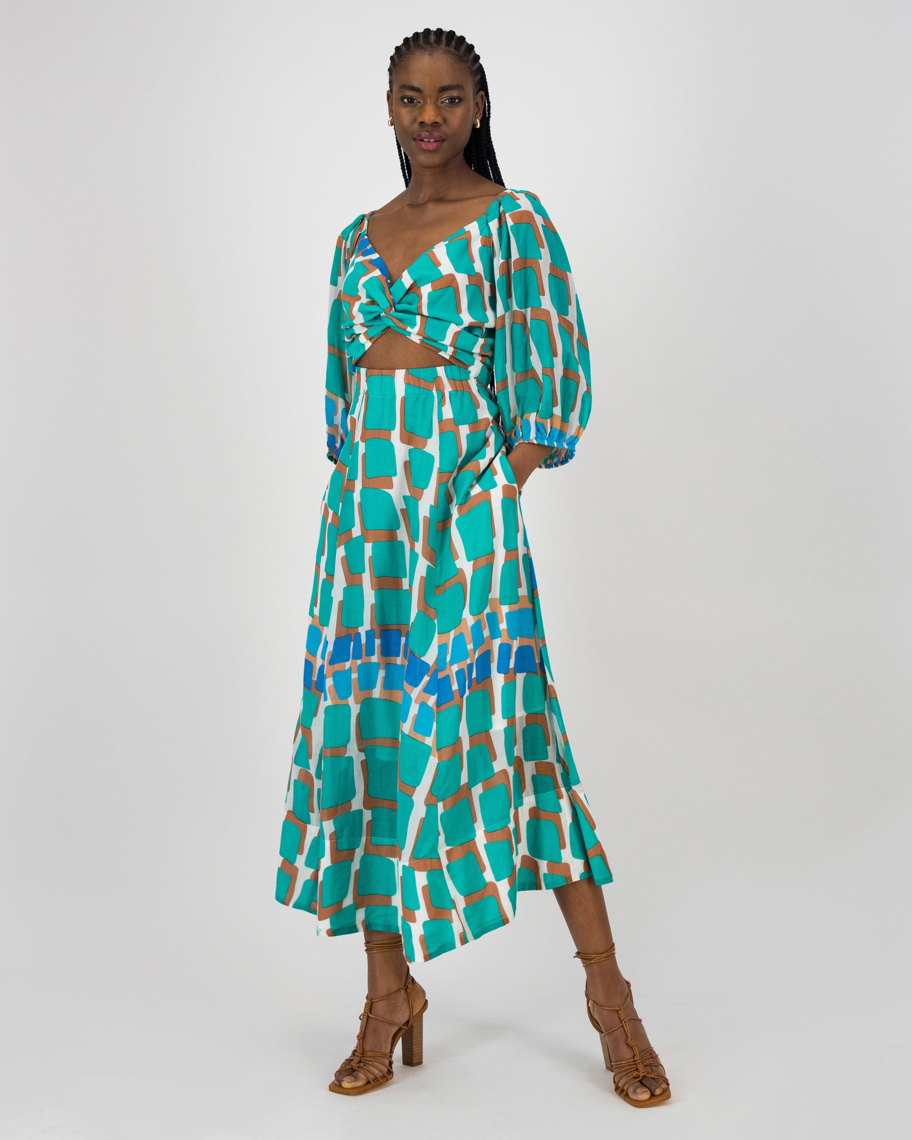 Elle Printed Cut-Out Dress -  Assorted