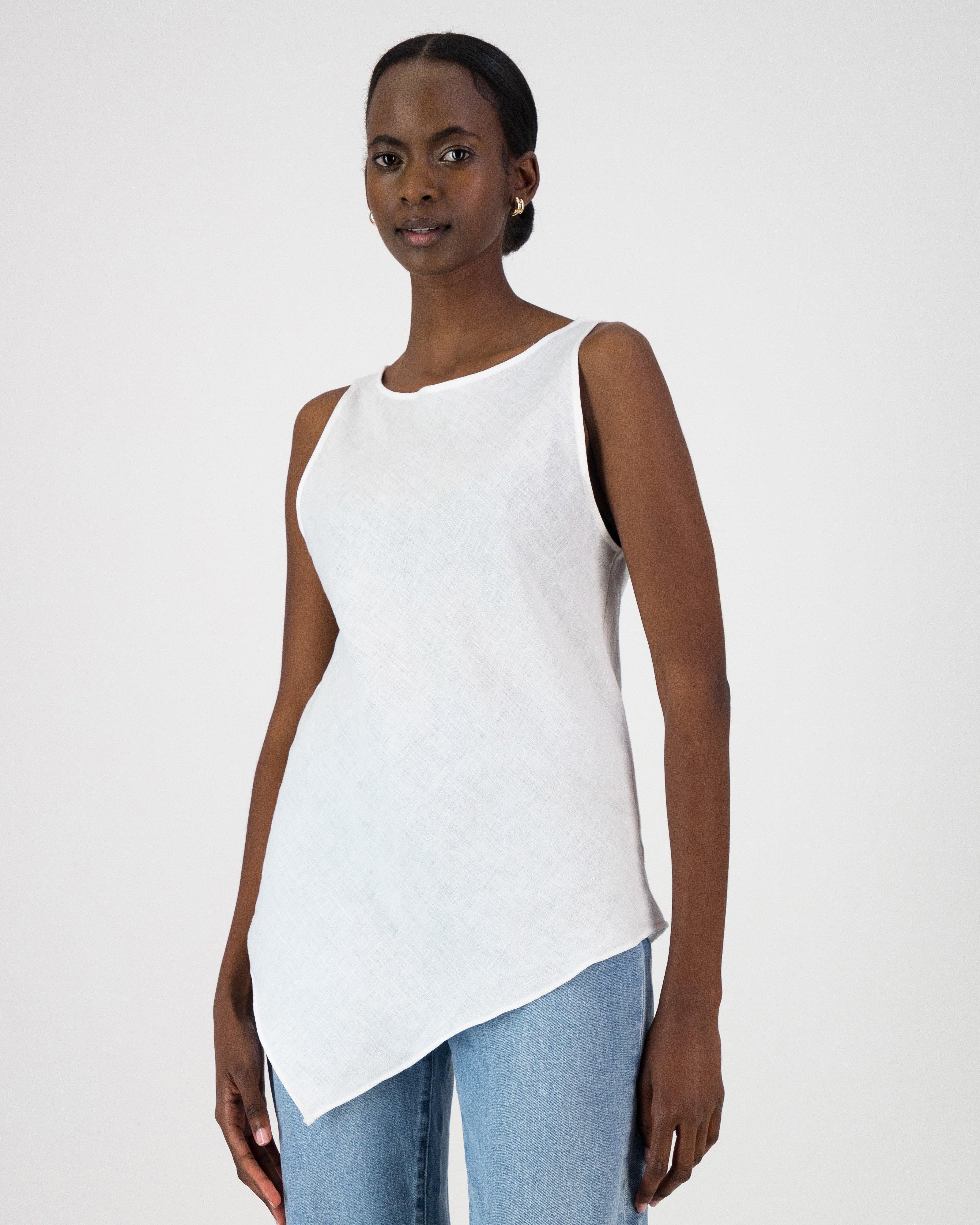 Brooke Asymmetric Top -  White