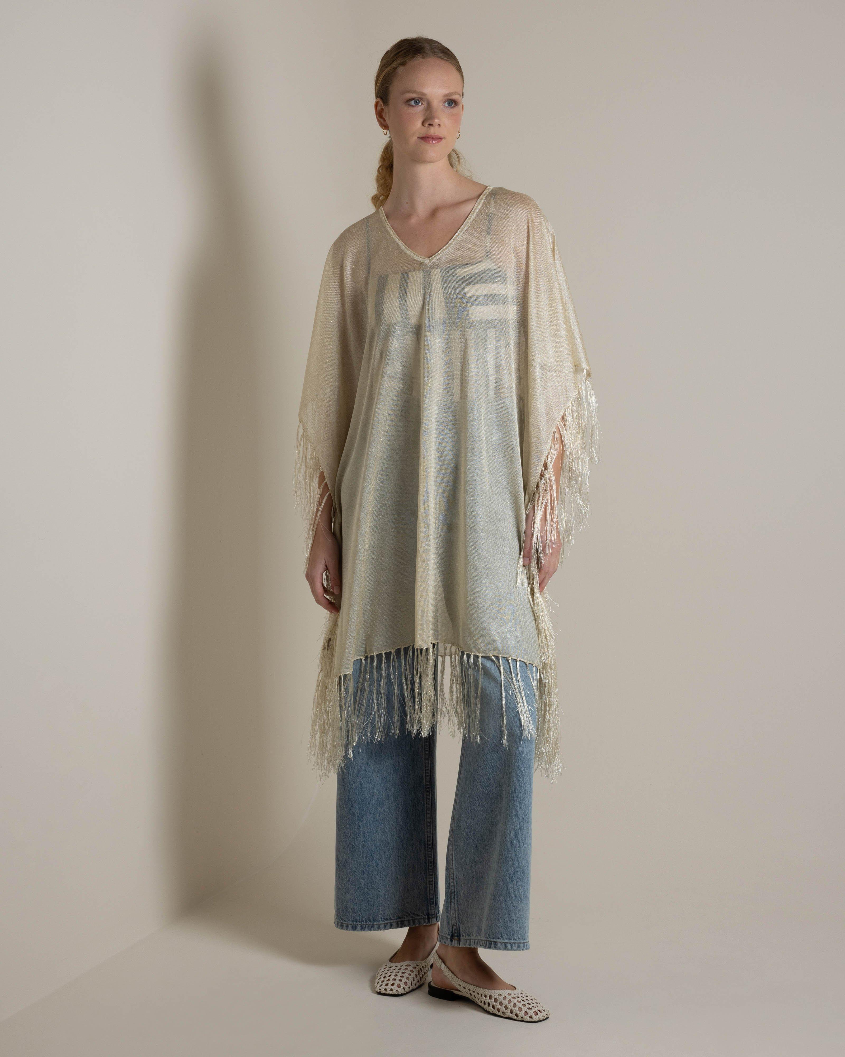 Gena Metallic Kaftan -  Gold