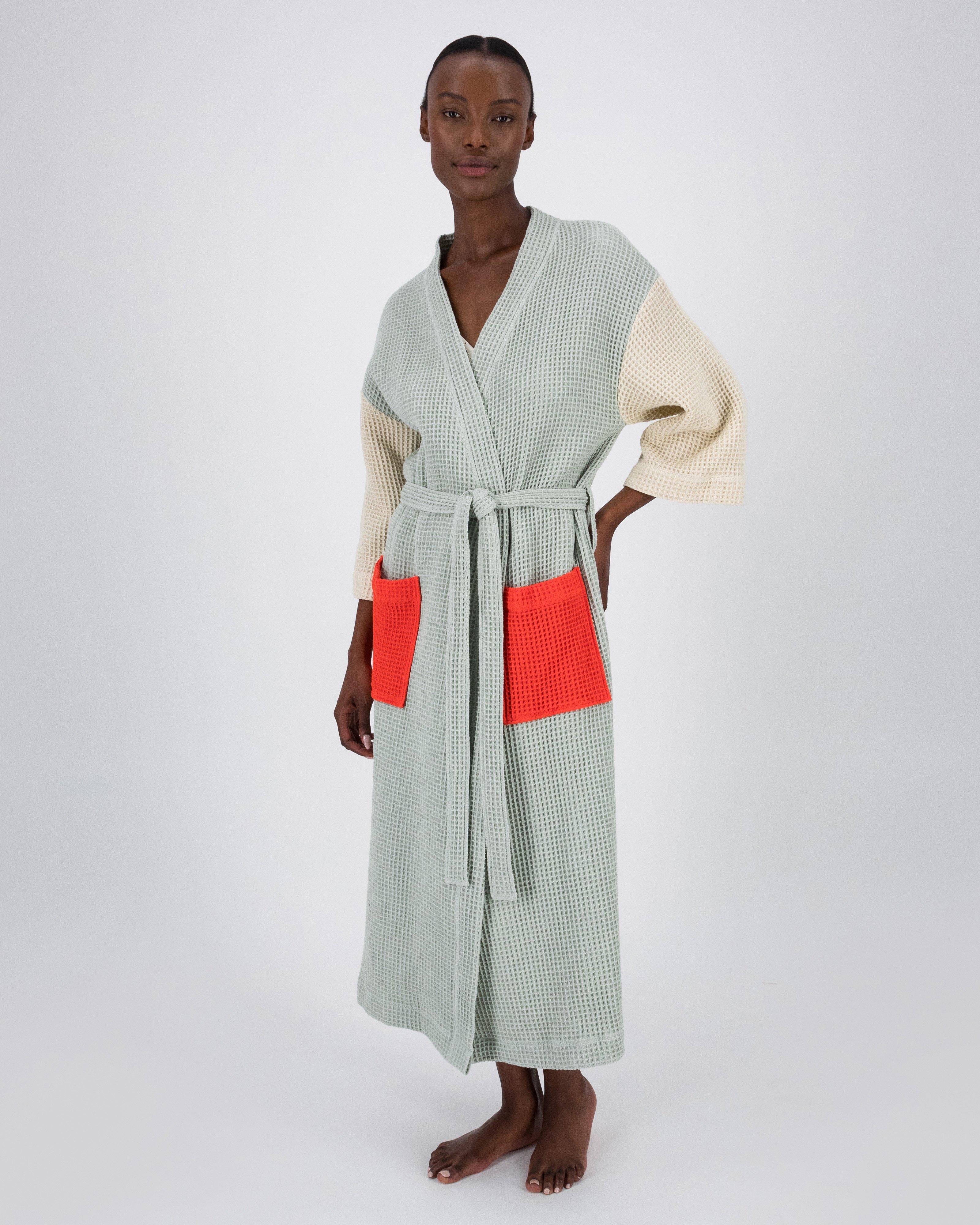 Colour Block Waffle Gown -  Assorted