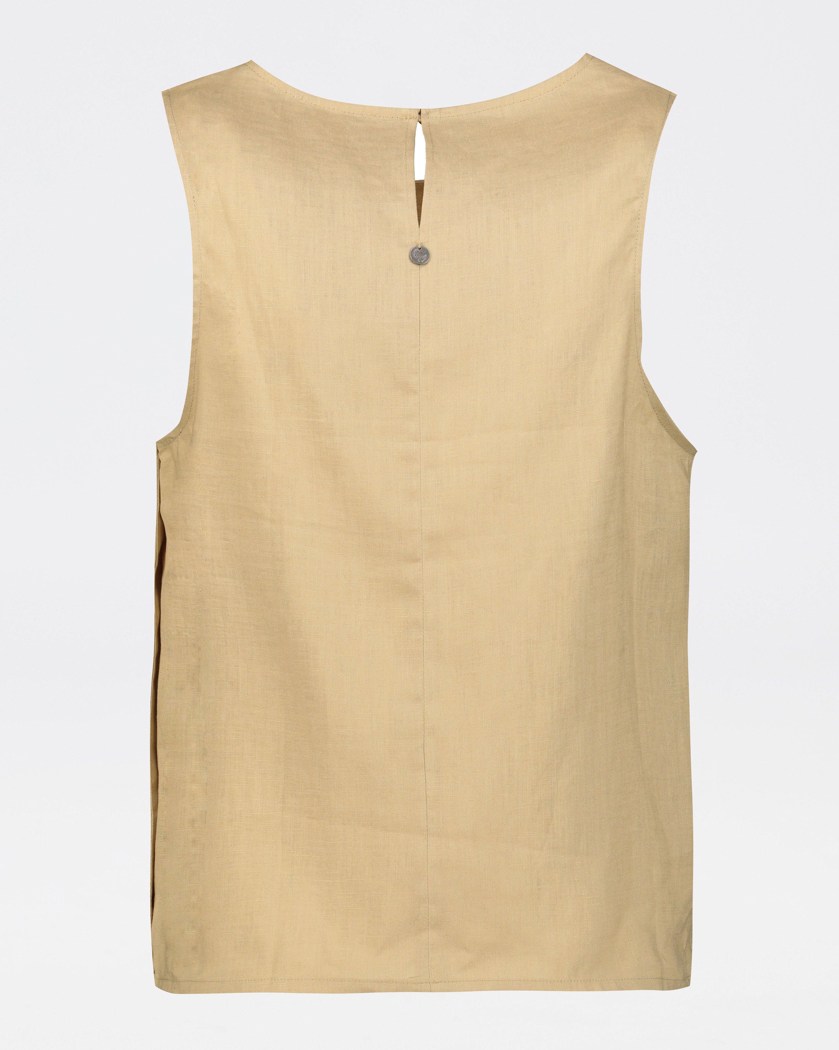 Women’s Lucy Button Linen Cami  -  Stone