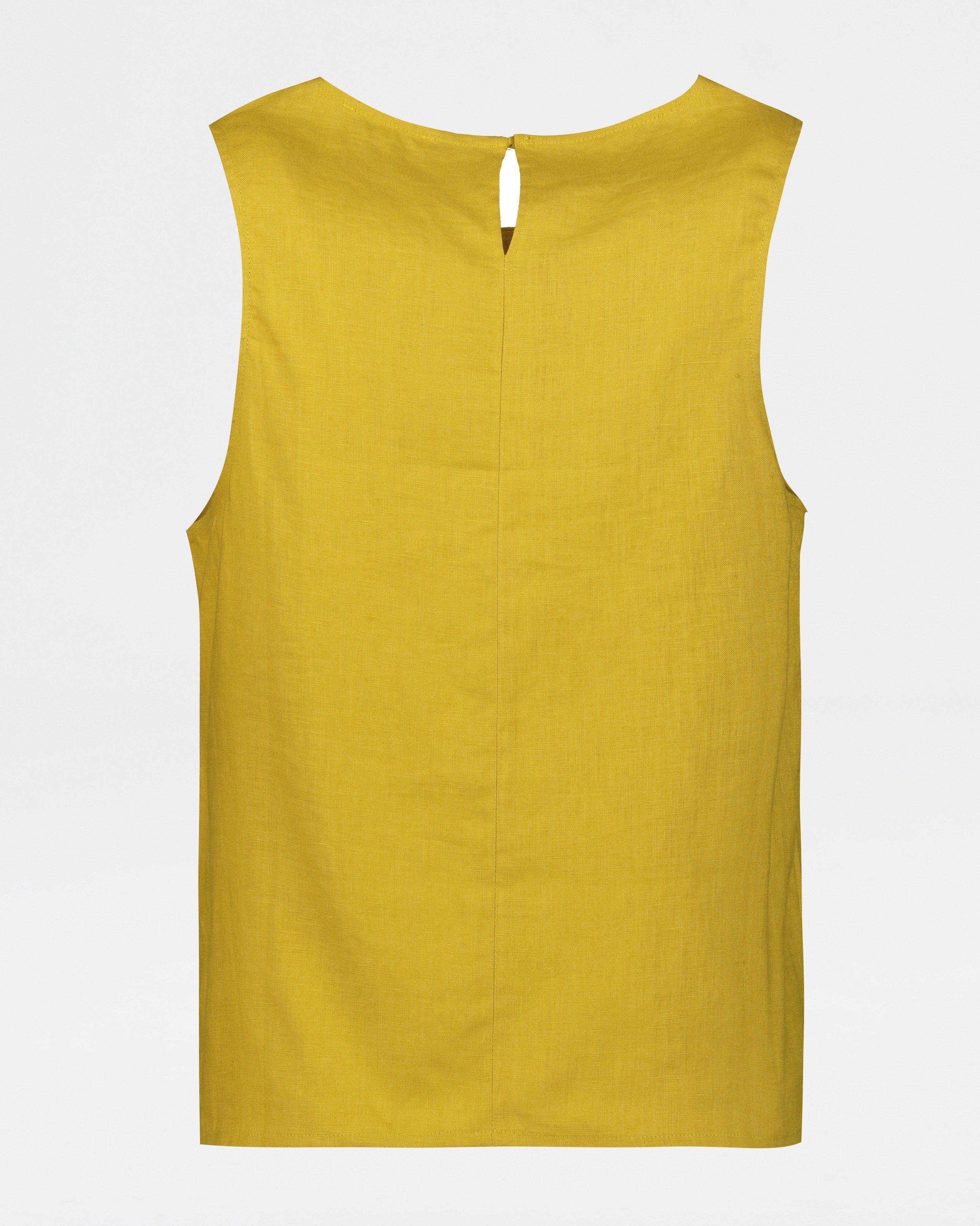 Women’s Lucy Button Linen Cami  -  Yellow