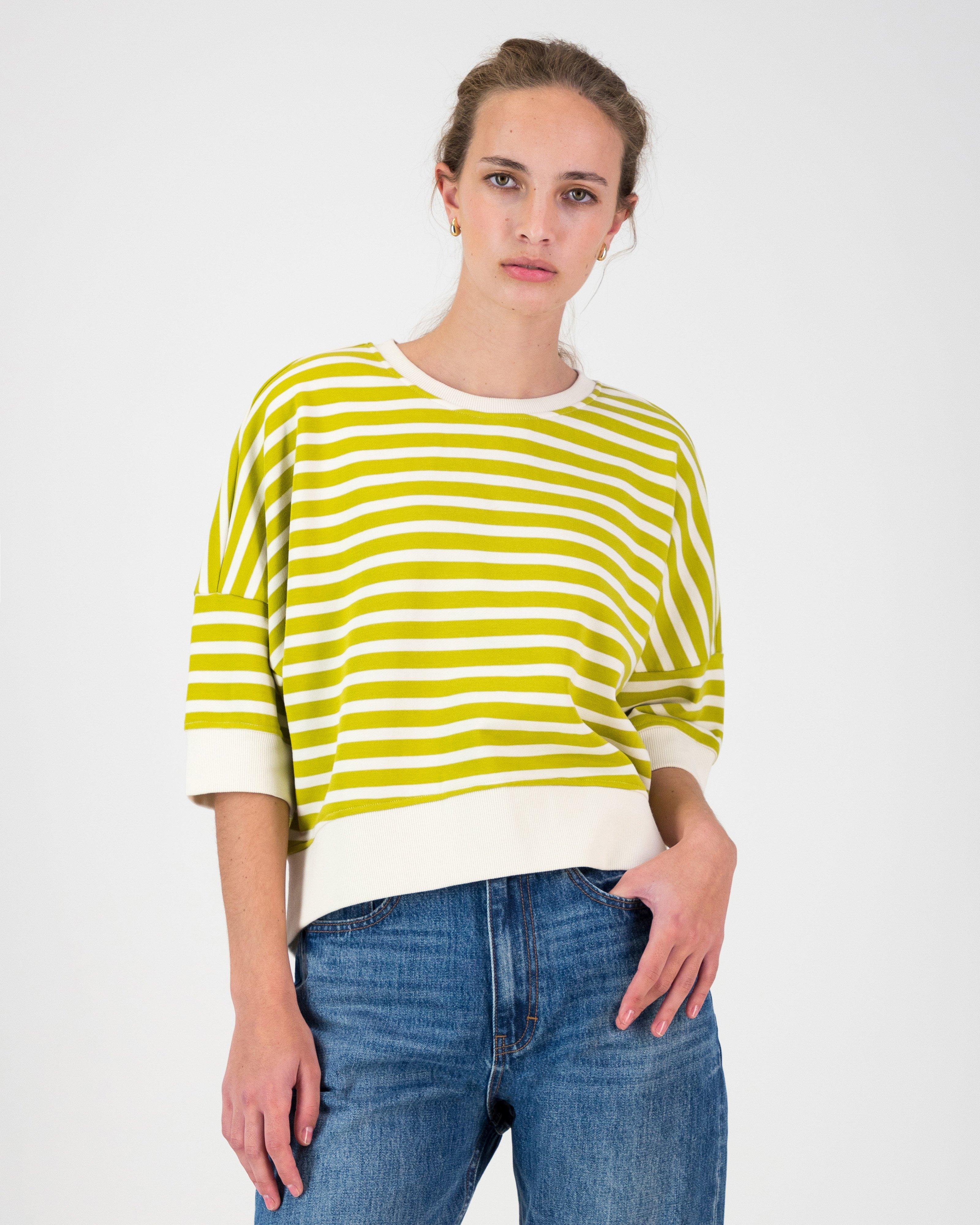 Bentlee Stripe Sweat -  Light Green