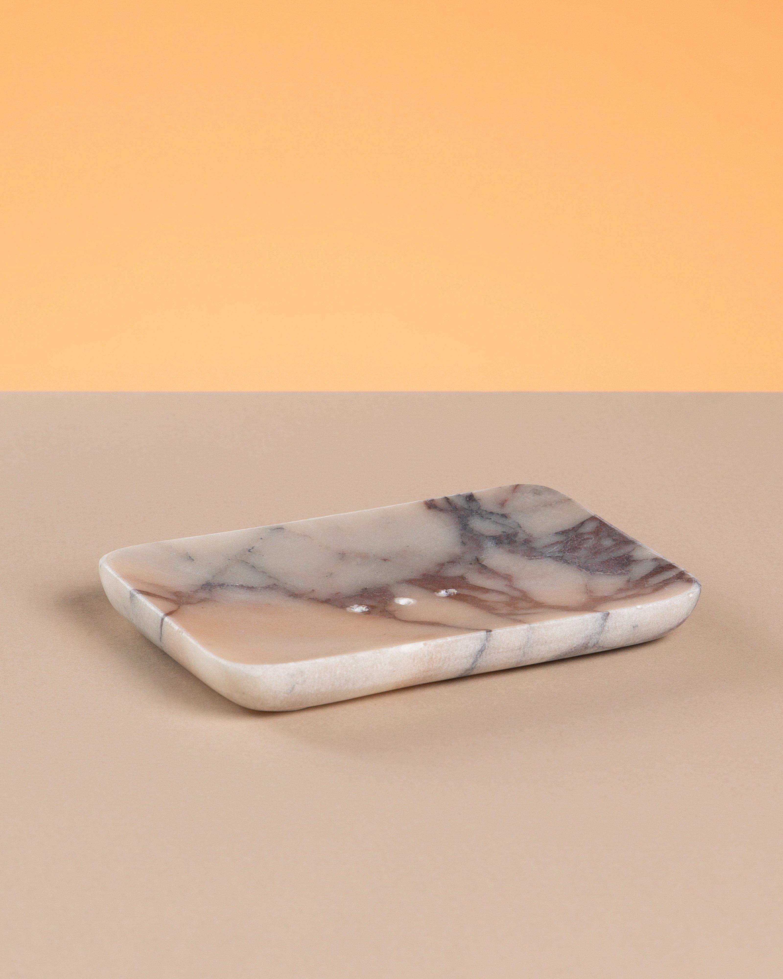 Olivia Marble Soap Dish -  White