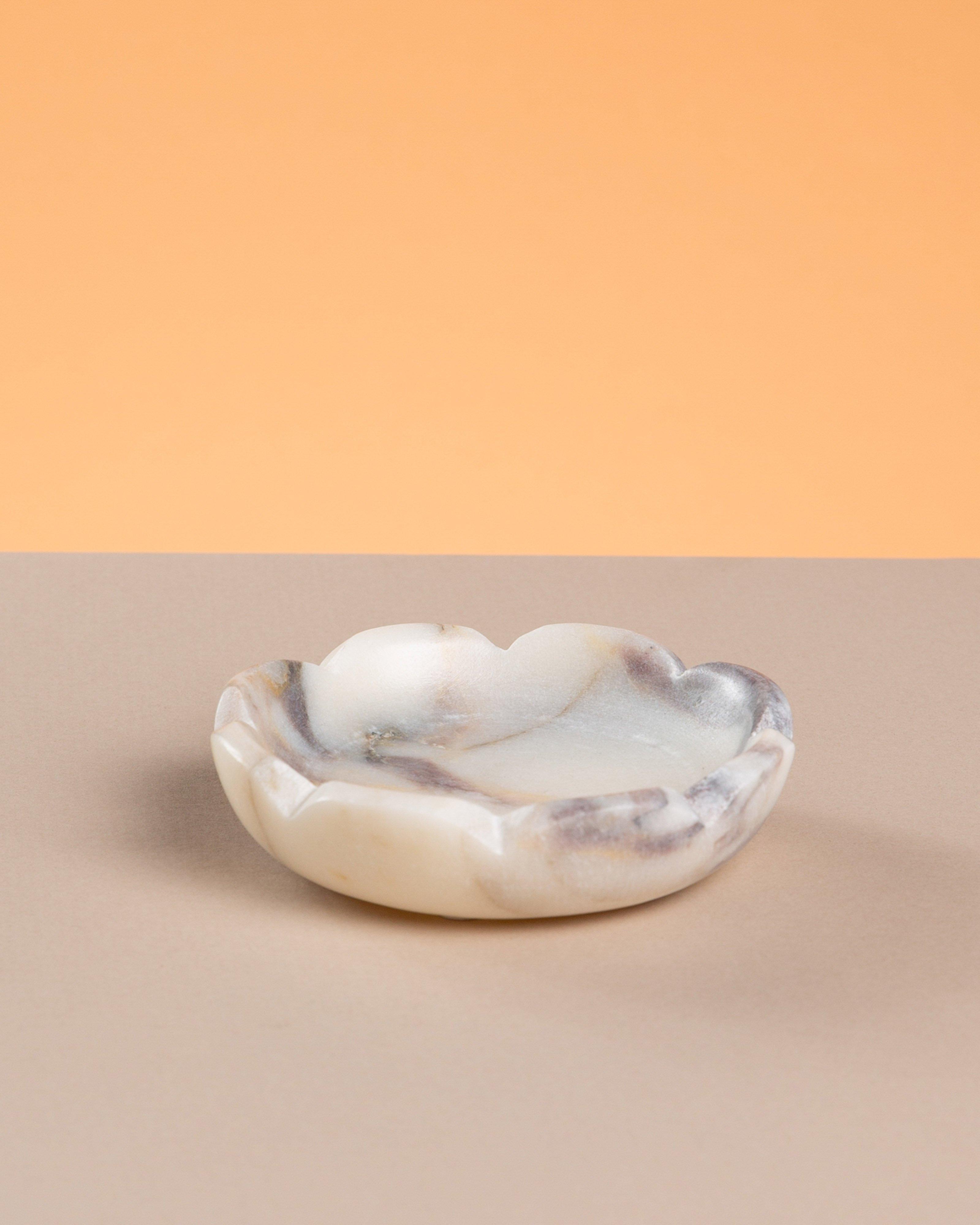 Olivia Marble Trinket Dish -  White