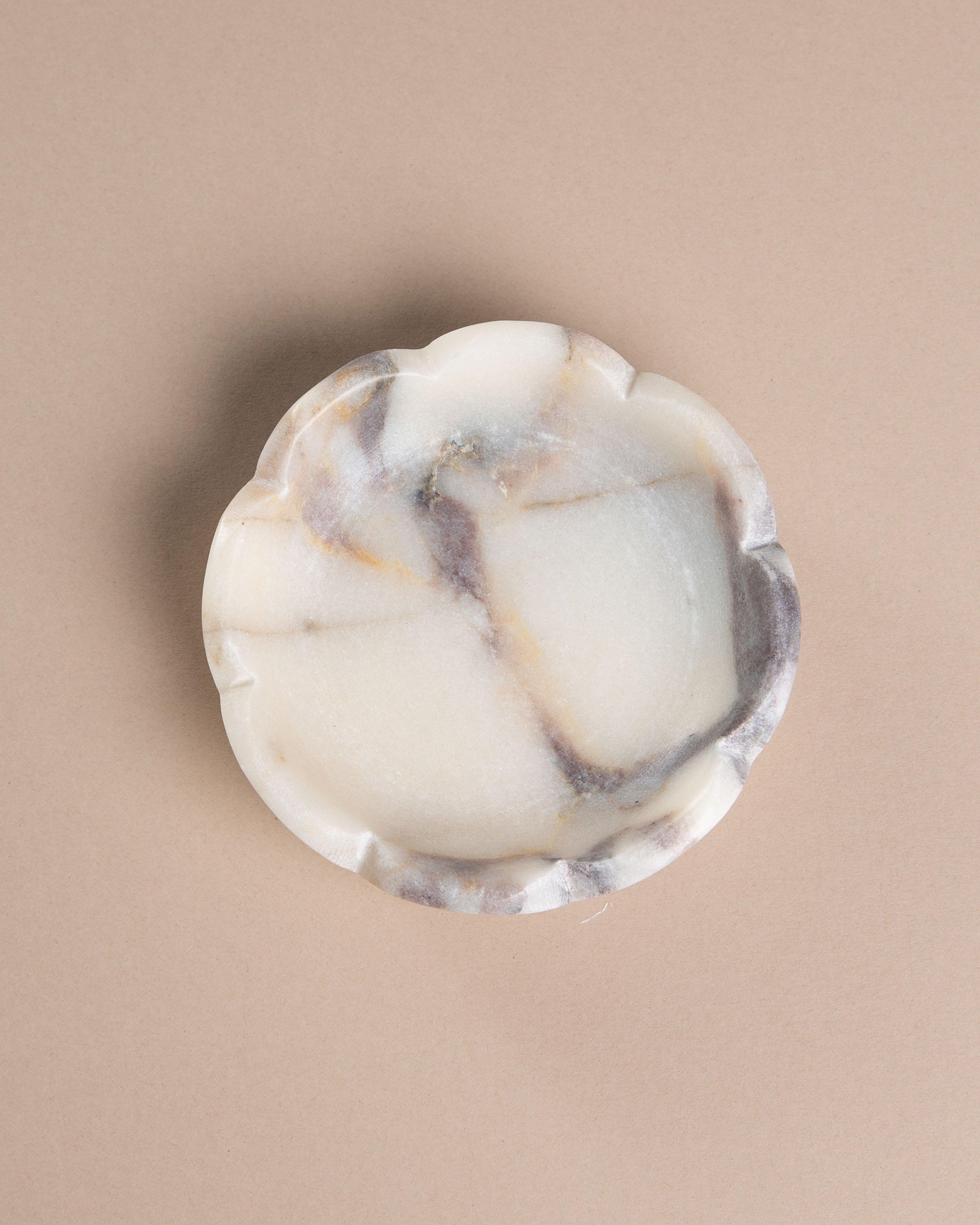 Olivia Marble Trinket Dish -  White