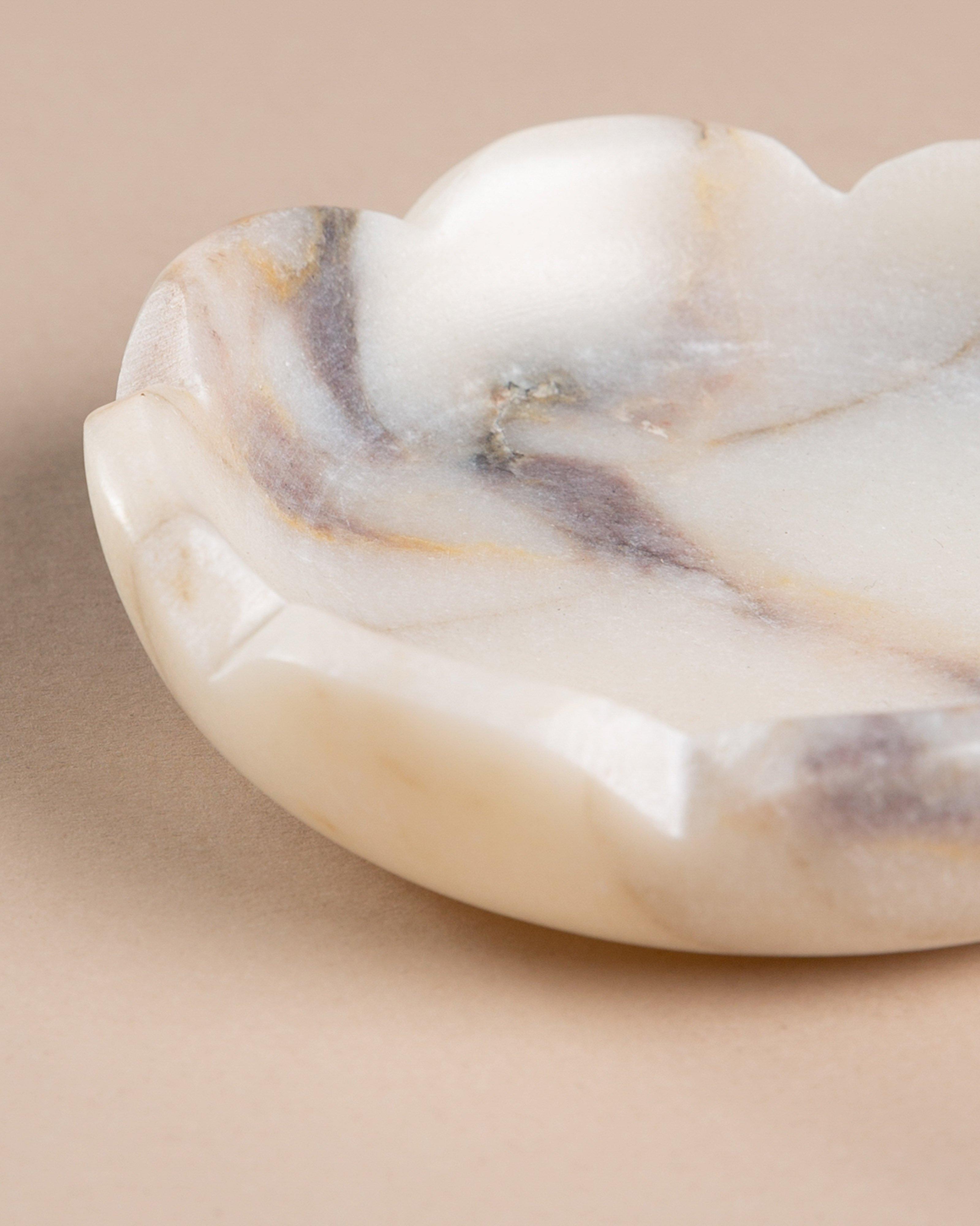 Olivia Marble Trinket Dish -  White