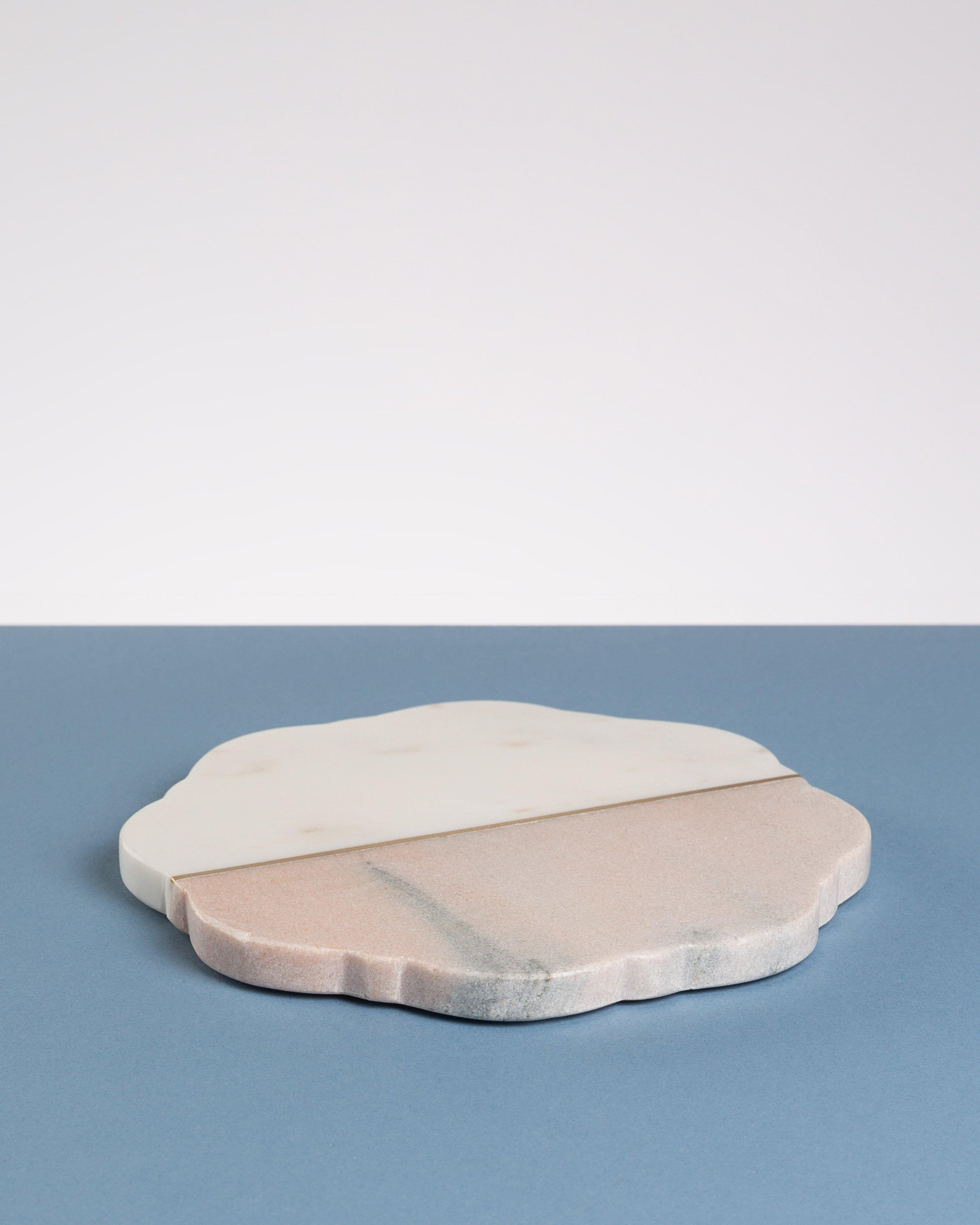 Lindsay Marble & Brass Board -  Pink