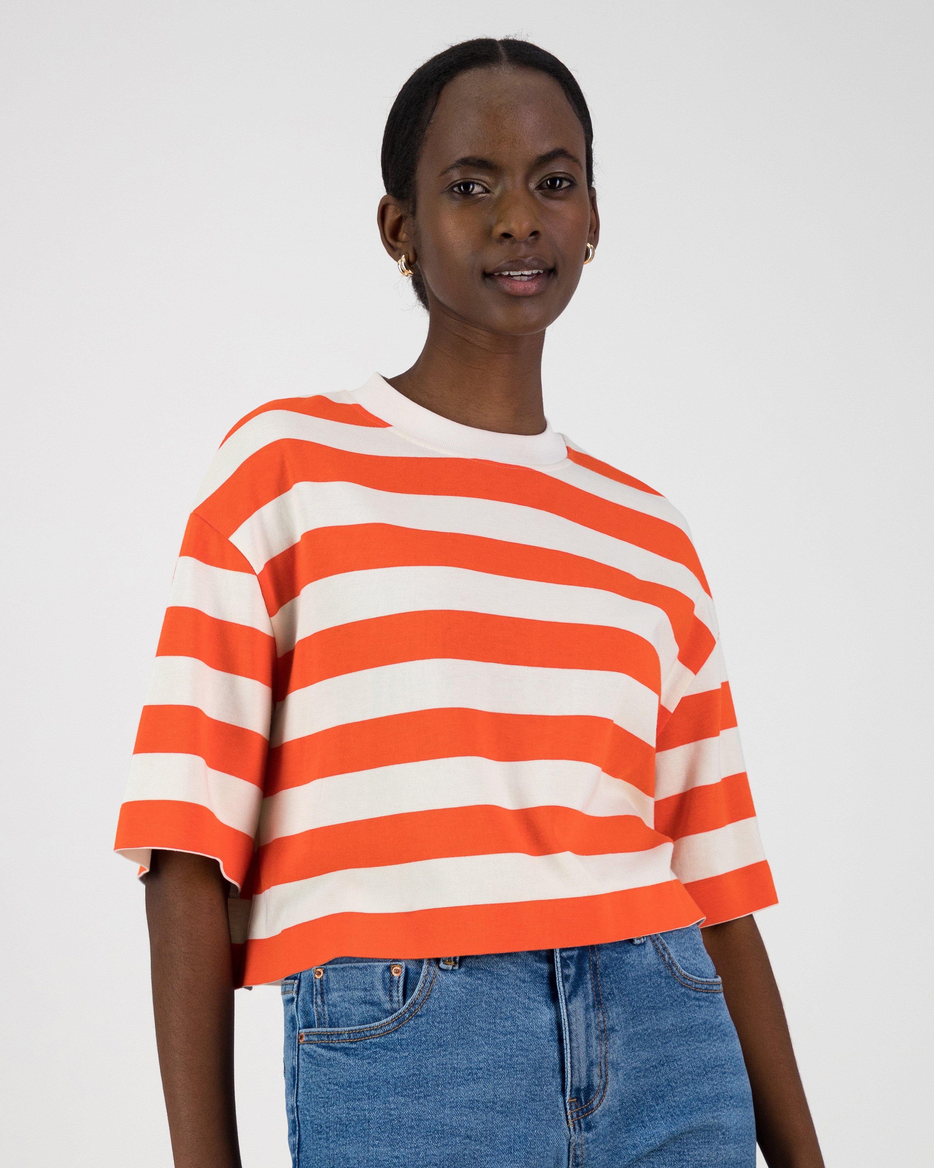 Aneko Stripe Tee -  Orange