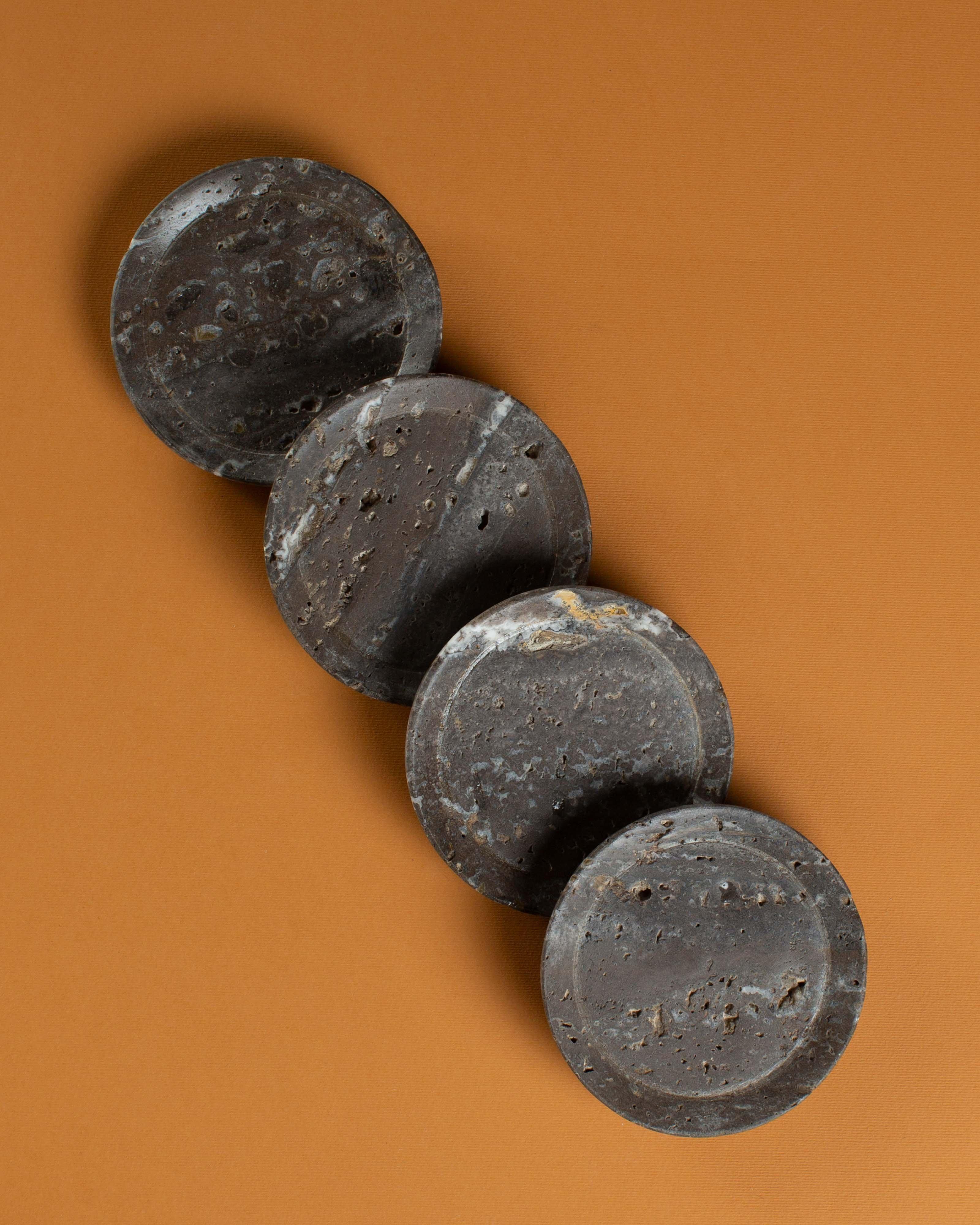 Travertine Coaster Set -  Brown