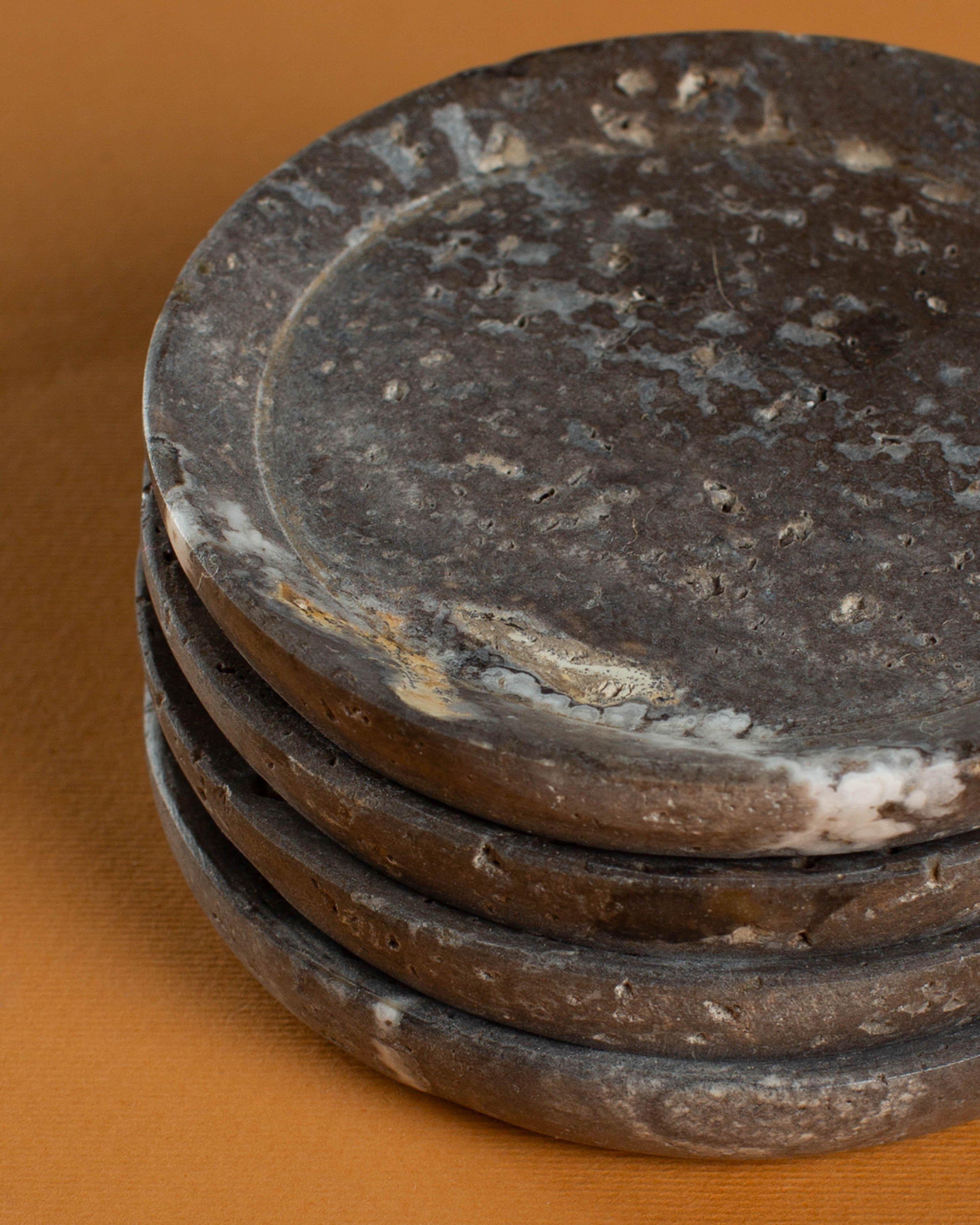 Travertine Coaster Set -  Brown