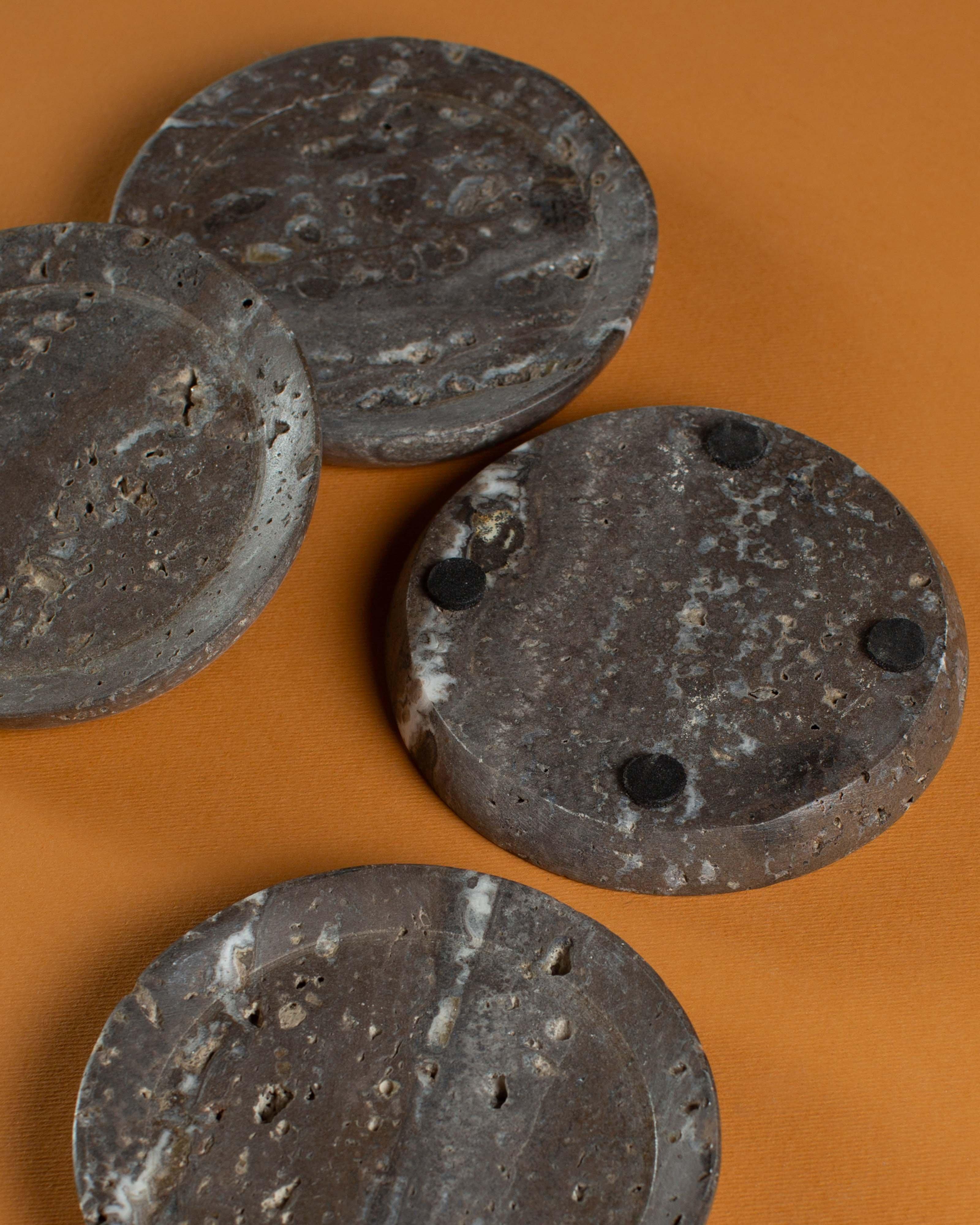 Travertine Coaster Set -  Brown