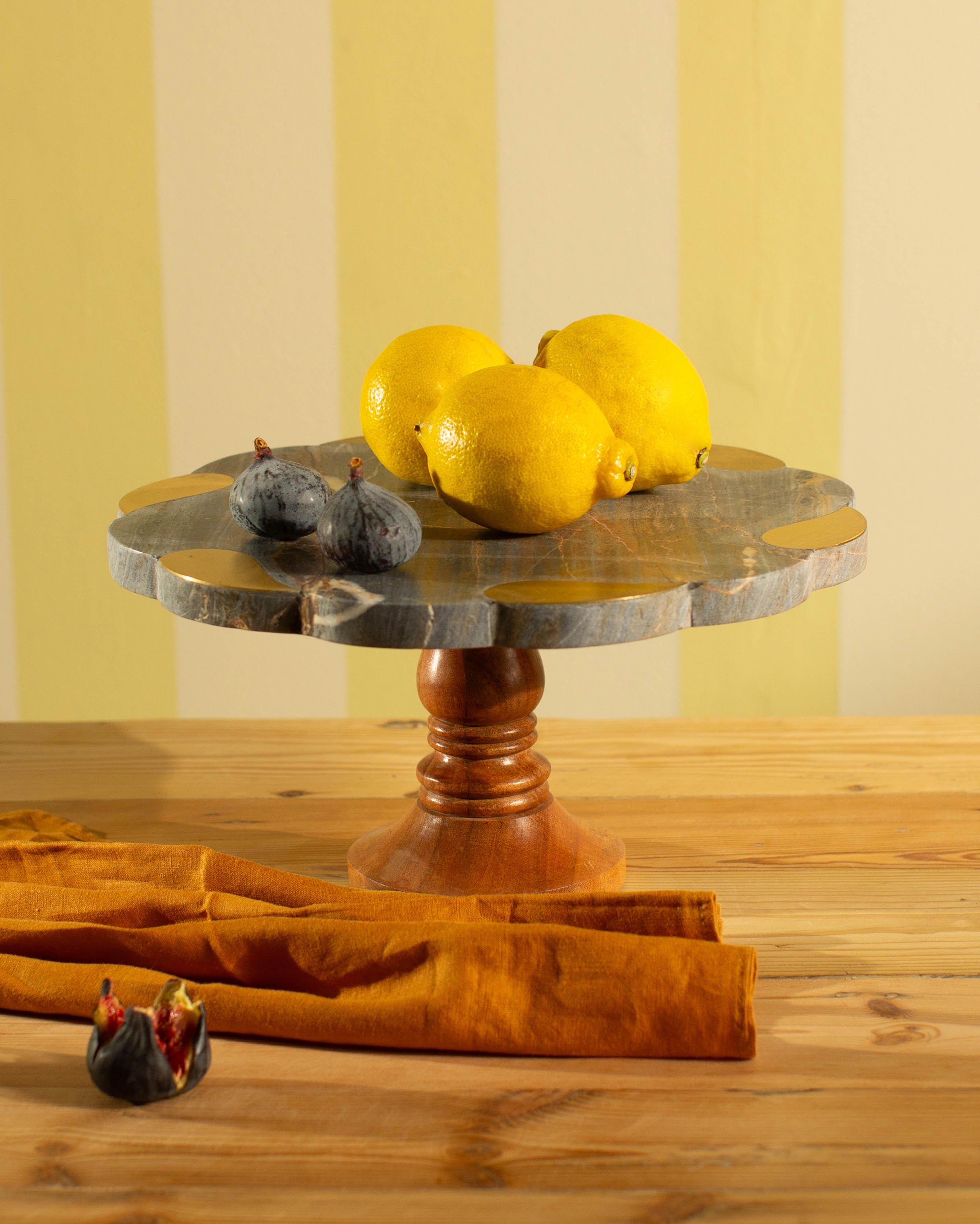Lagoon Marble Cake Stand -  Grey