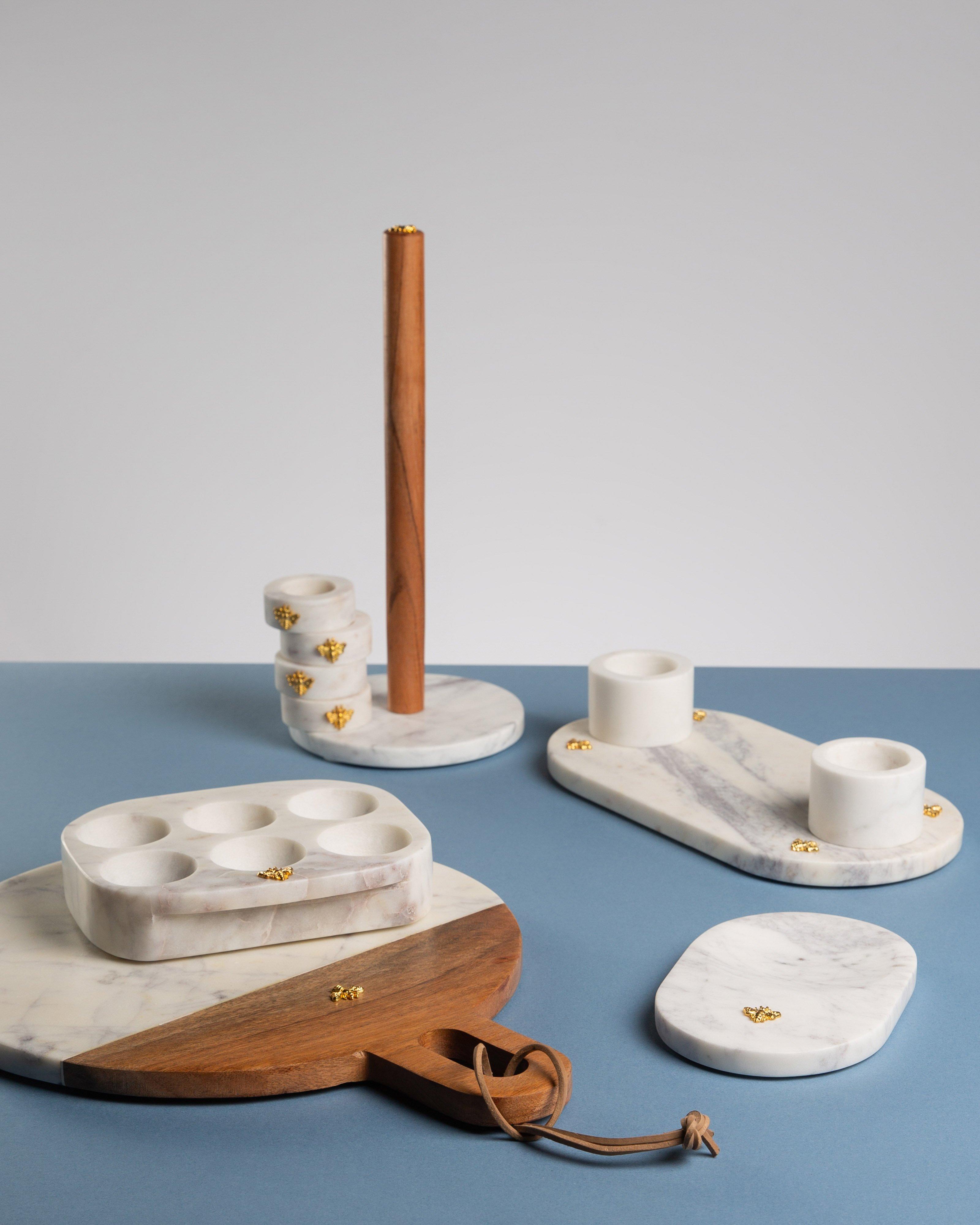 Maisie Tapas Bowl and Board Set -  White