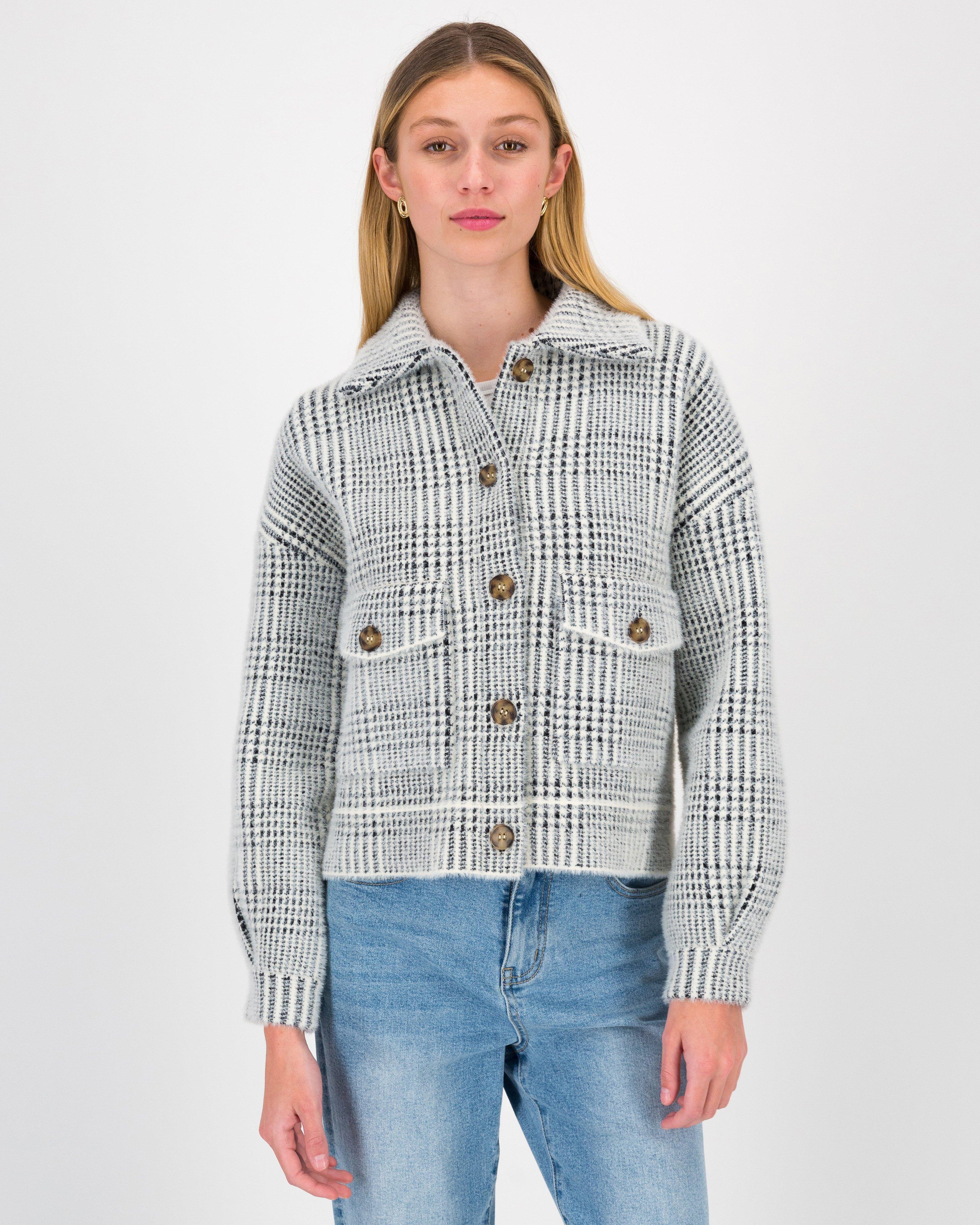 Leelee Knitwear Cardigan -  Stone