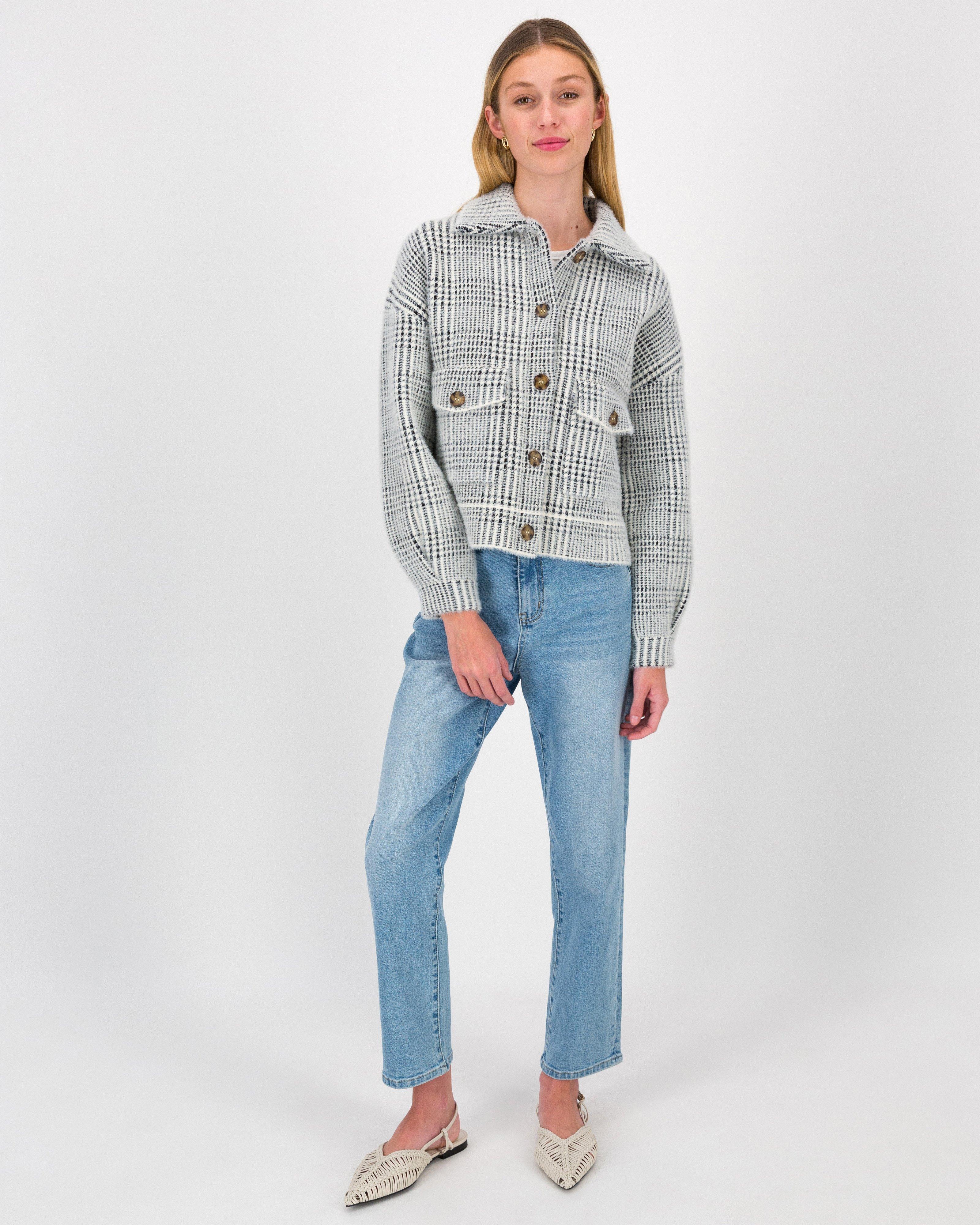 Leelee Knitwear Cardigan -  Stone