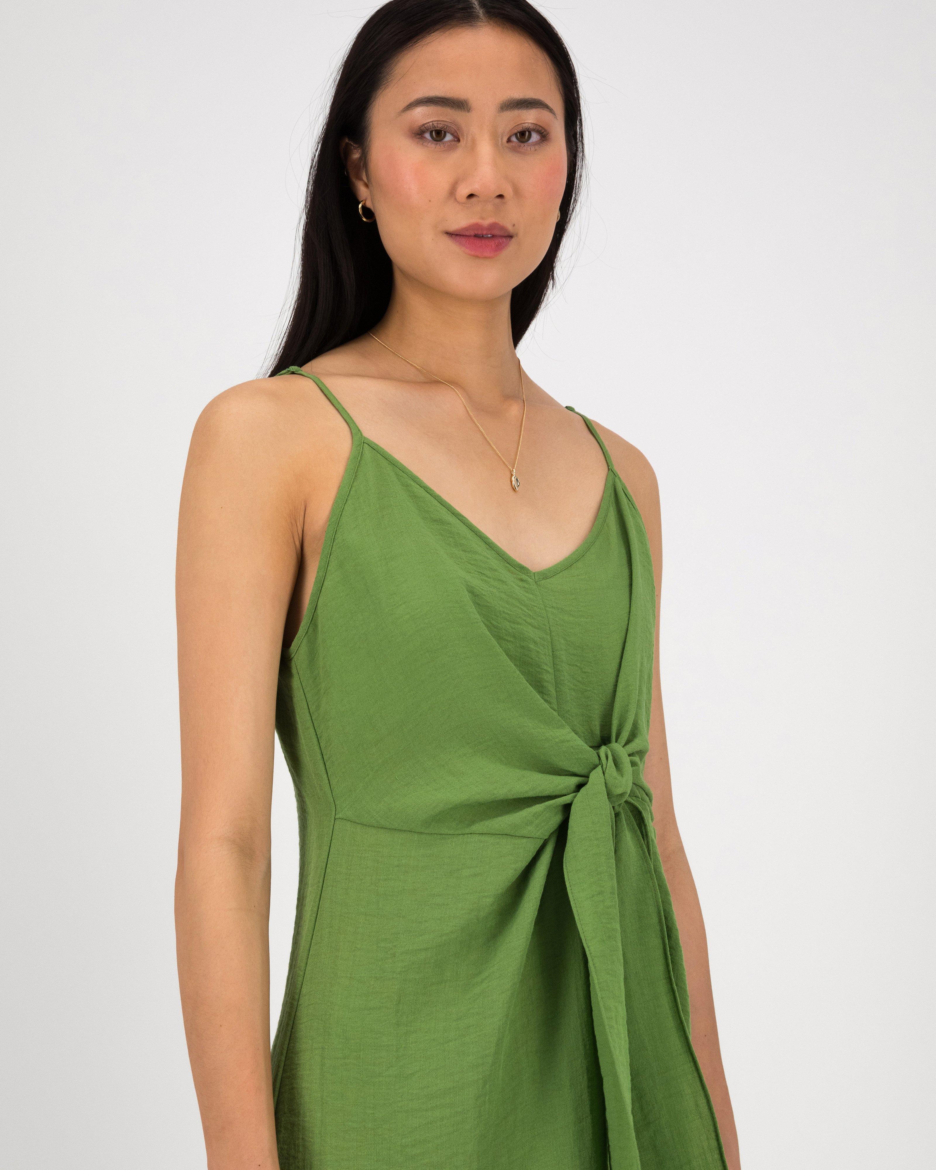 Lorena Tie Dress -  Green