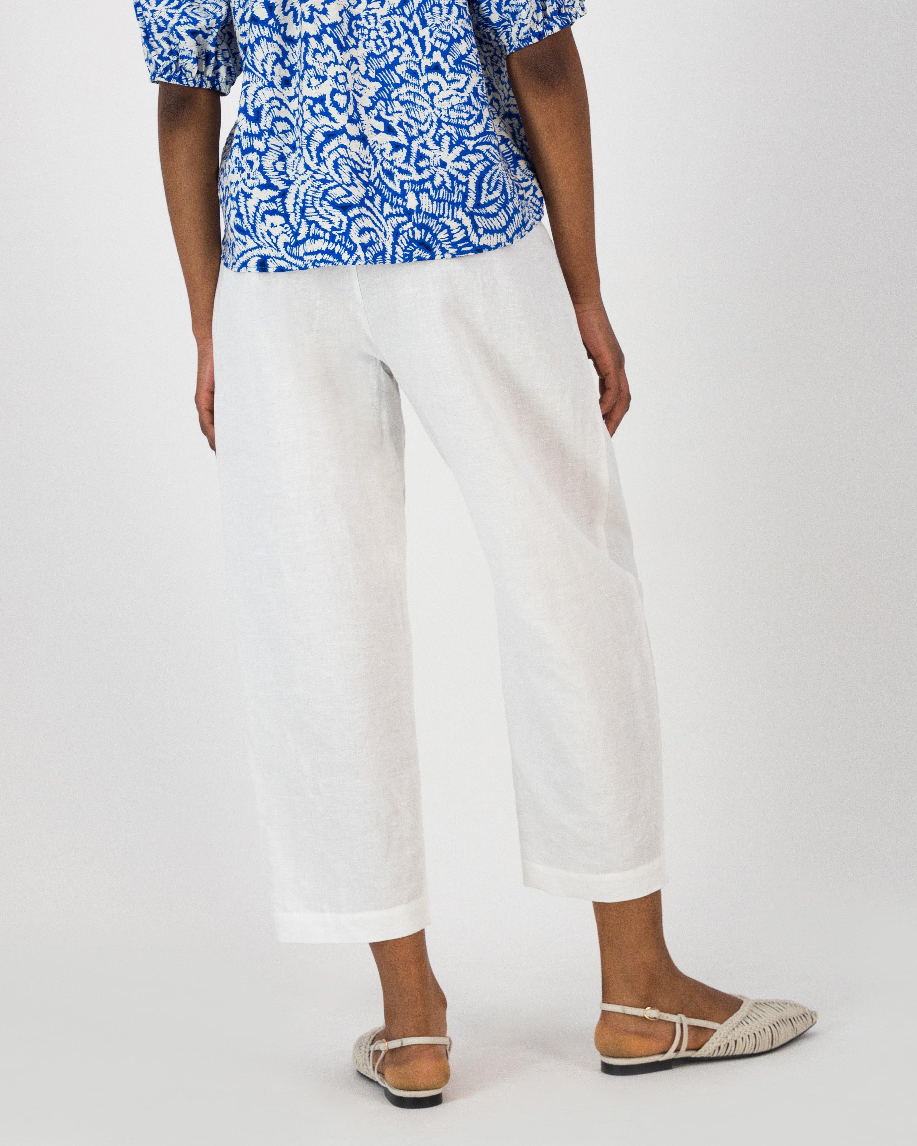 Brit Barrel Shaped Relaxed Pant -  White