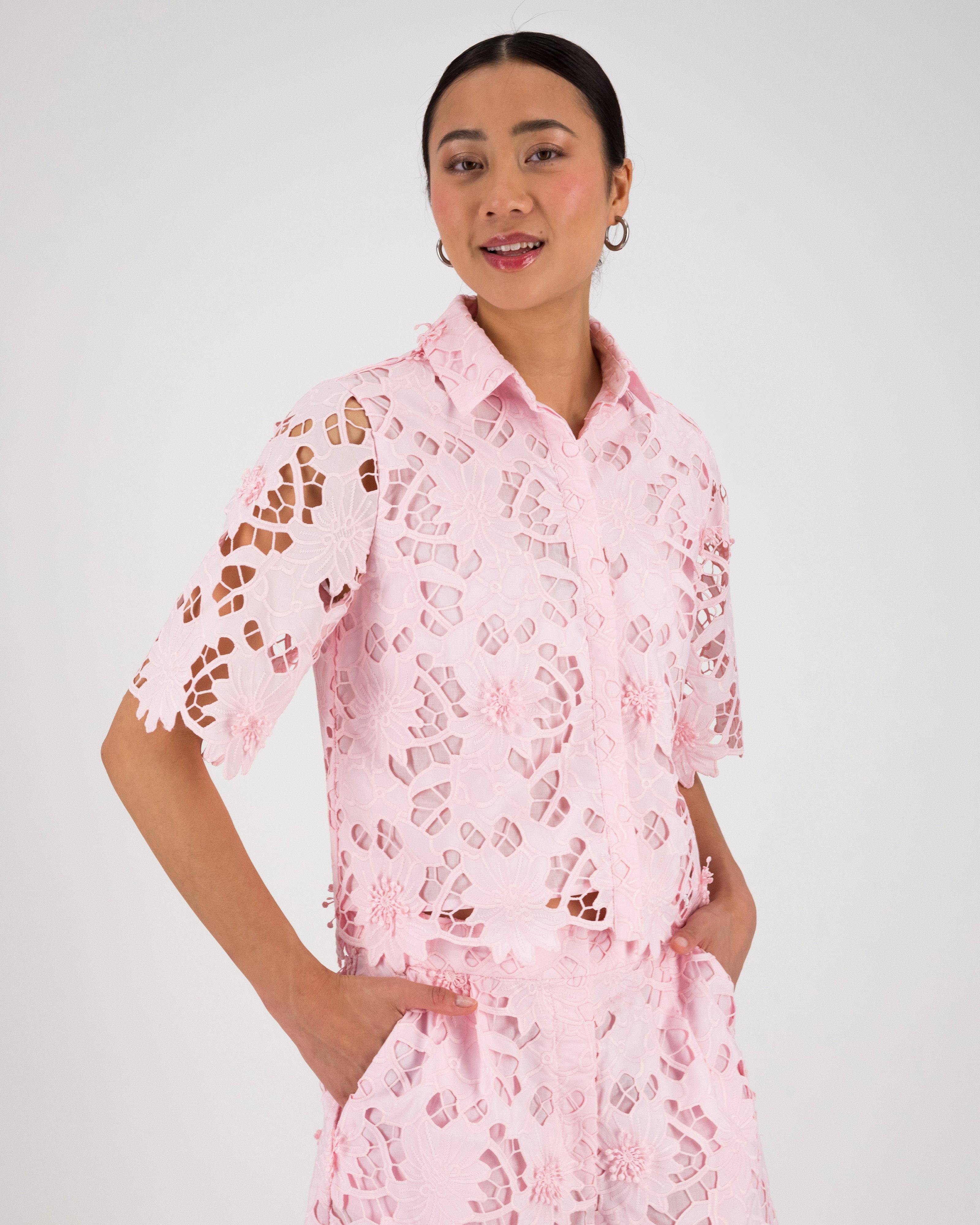 Jordan Lace Shirt -  Pink
